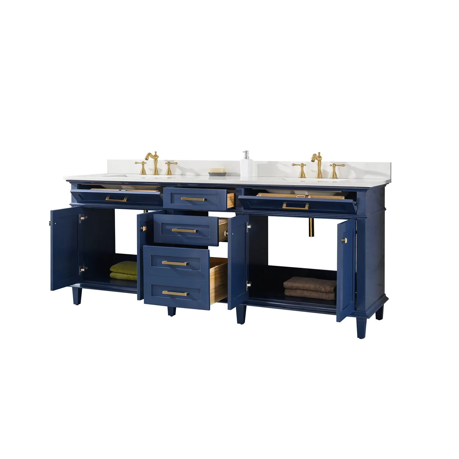 Legion Furniture 80 Inch Carrara White Top Double Sink Vanity Cabinet - image 19
