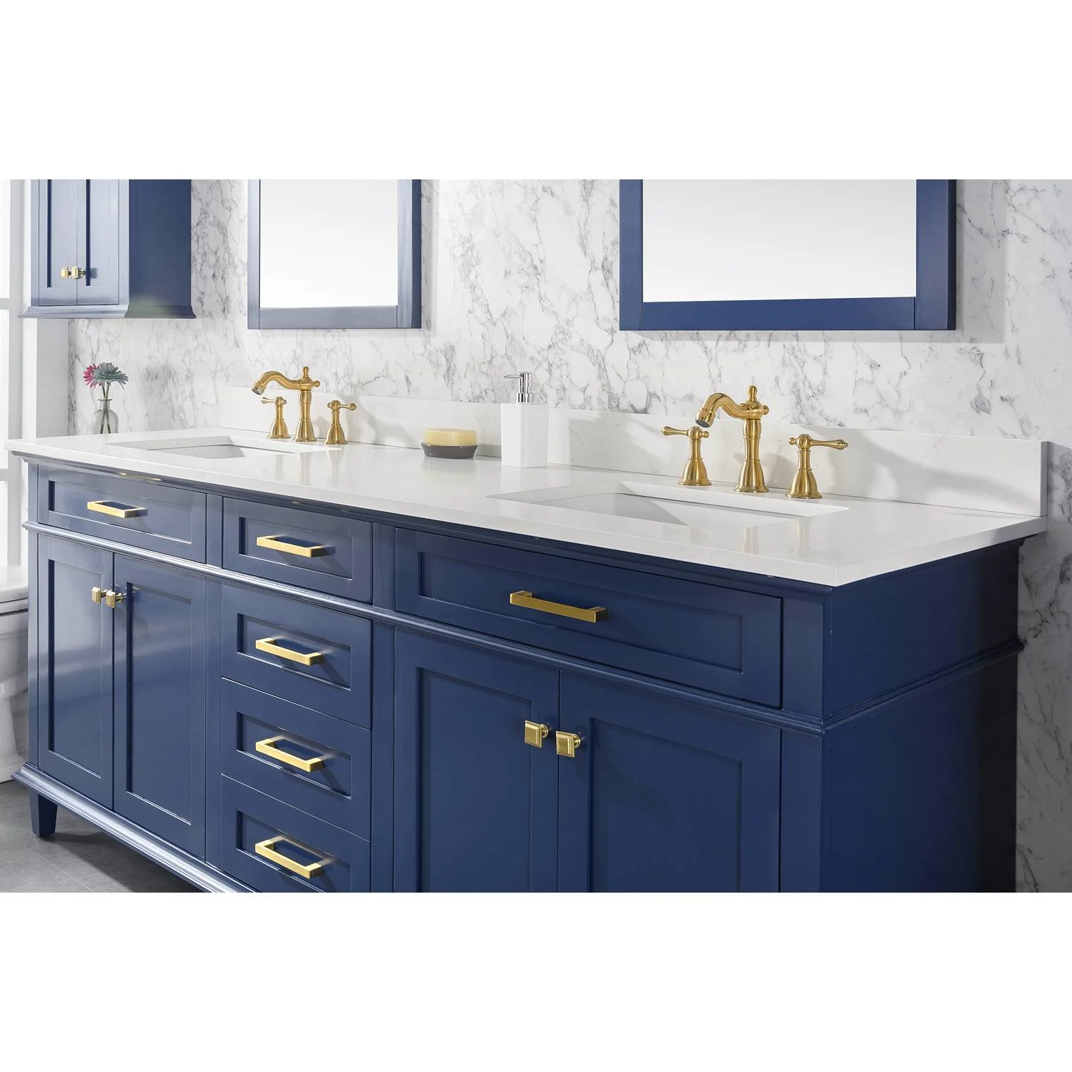 Legion Furniture 80 Inch Carrara White Top Double Sink Vanity Cabinet - image 4