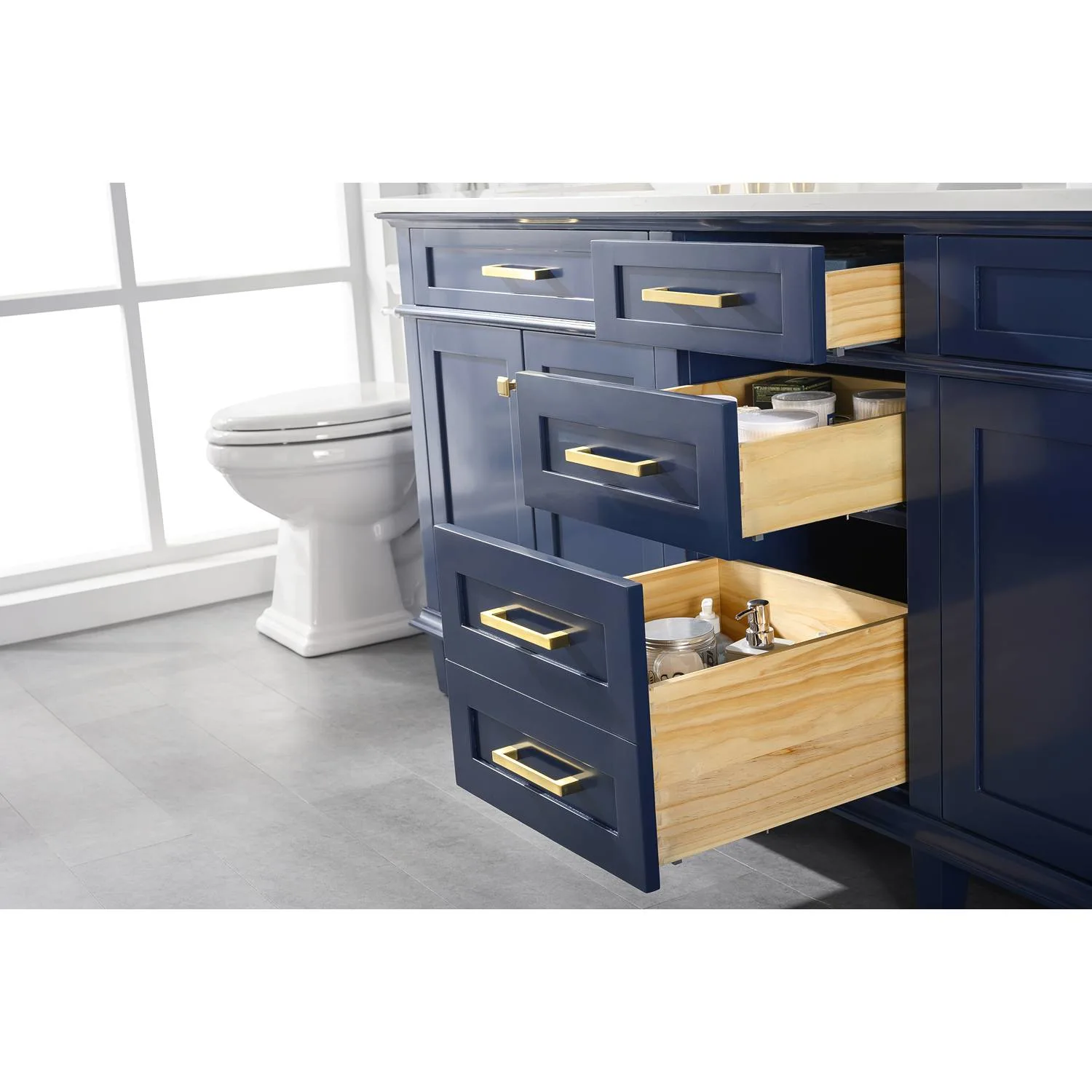 Legion Furniture 80 Inch Carrara White Top Double Sink Vanity Cabinet - image 10