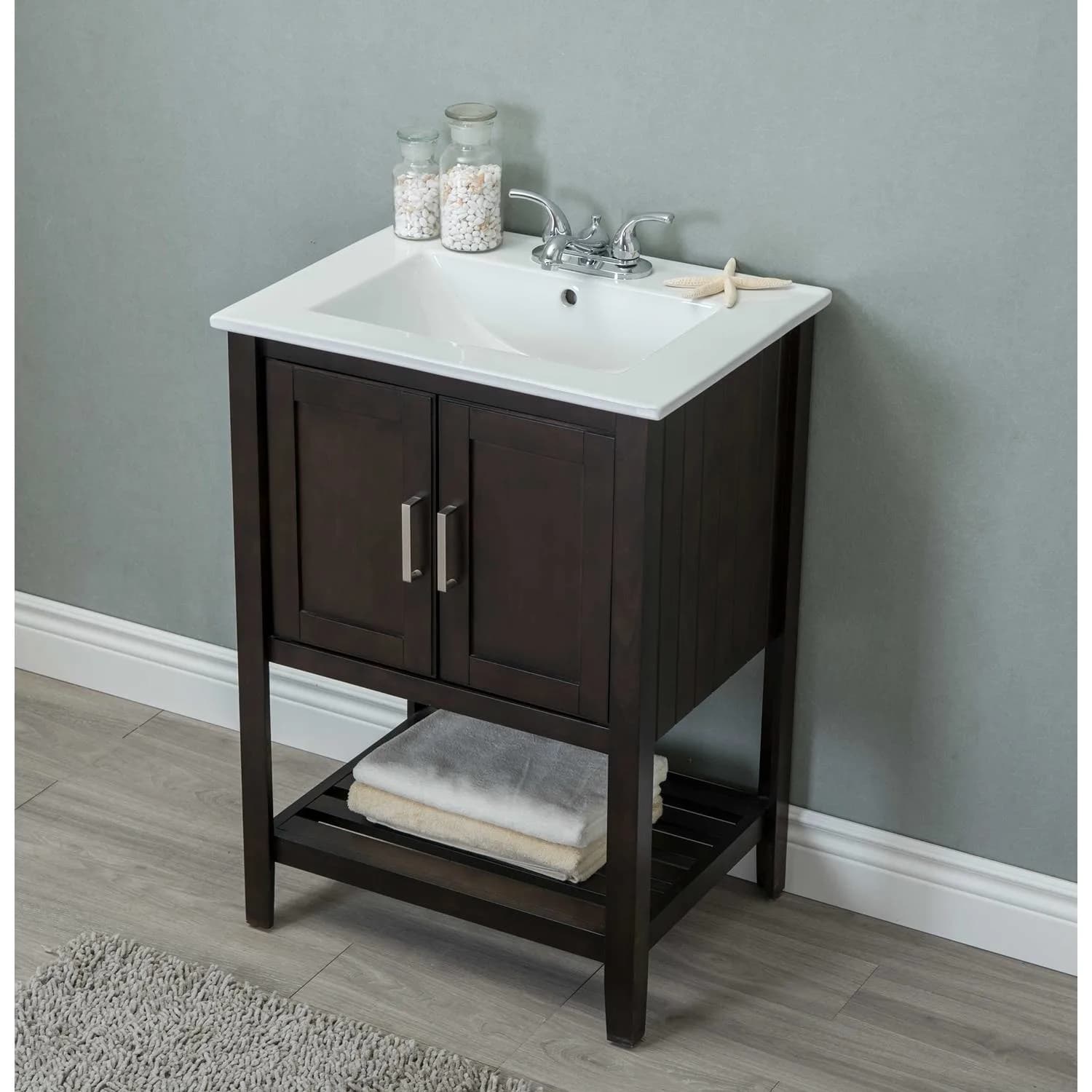 Legion Furniture 24 Inch White Ceramic Top and Sink Vanity Cabinet - image 2