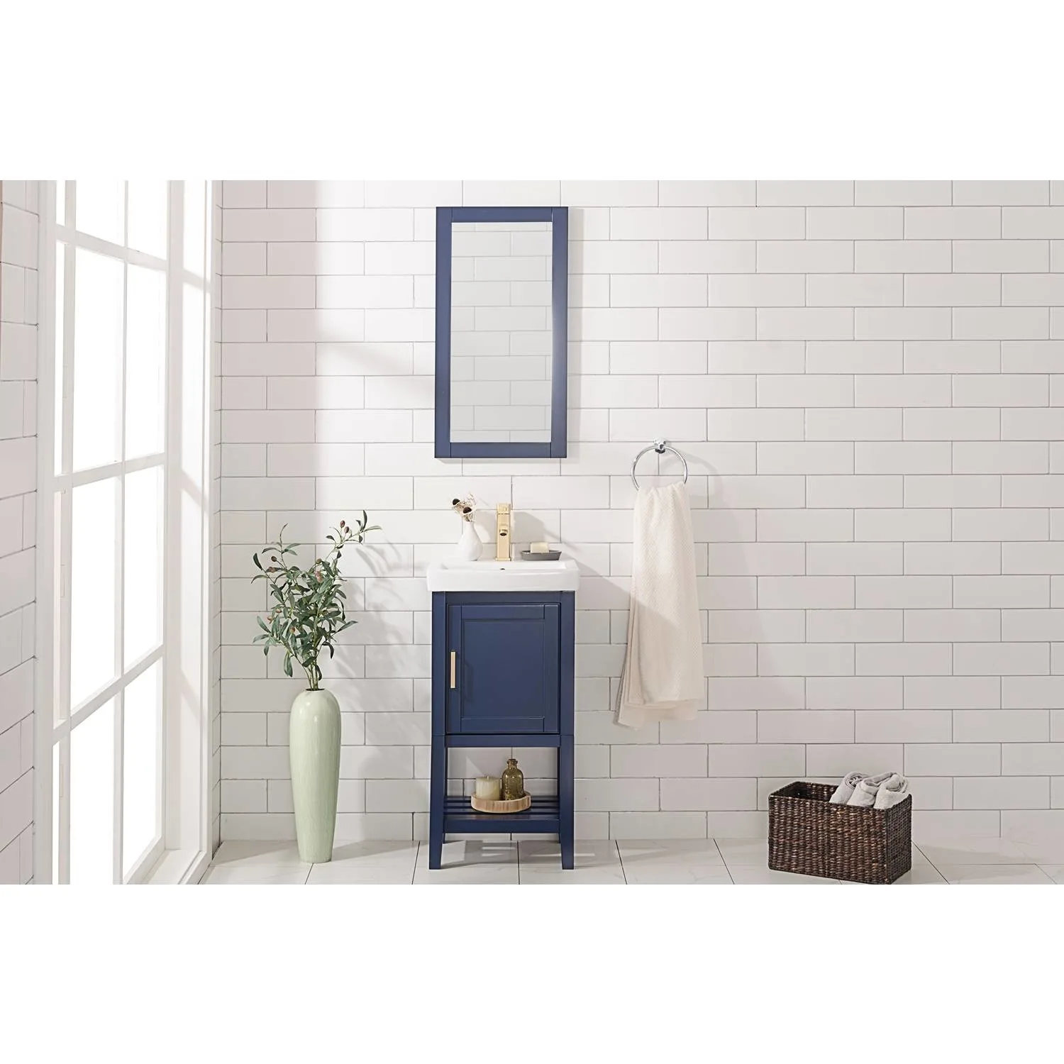 Legion Furniture 18 Inch White Ceramic Top and Sink Vanity Cabinet - image 3