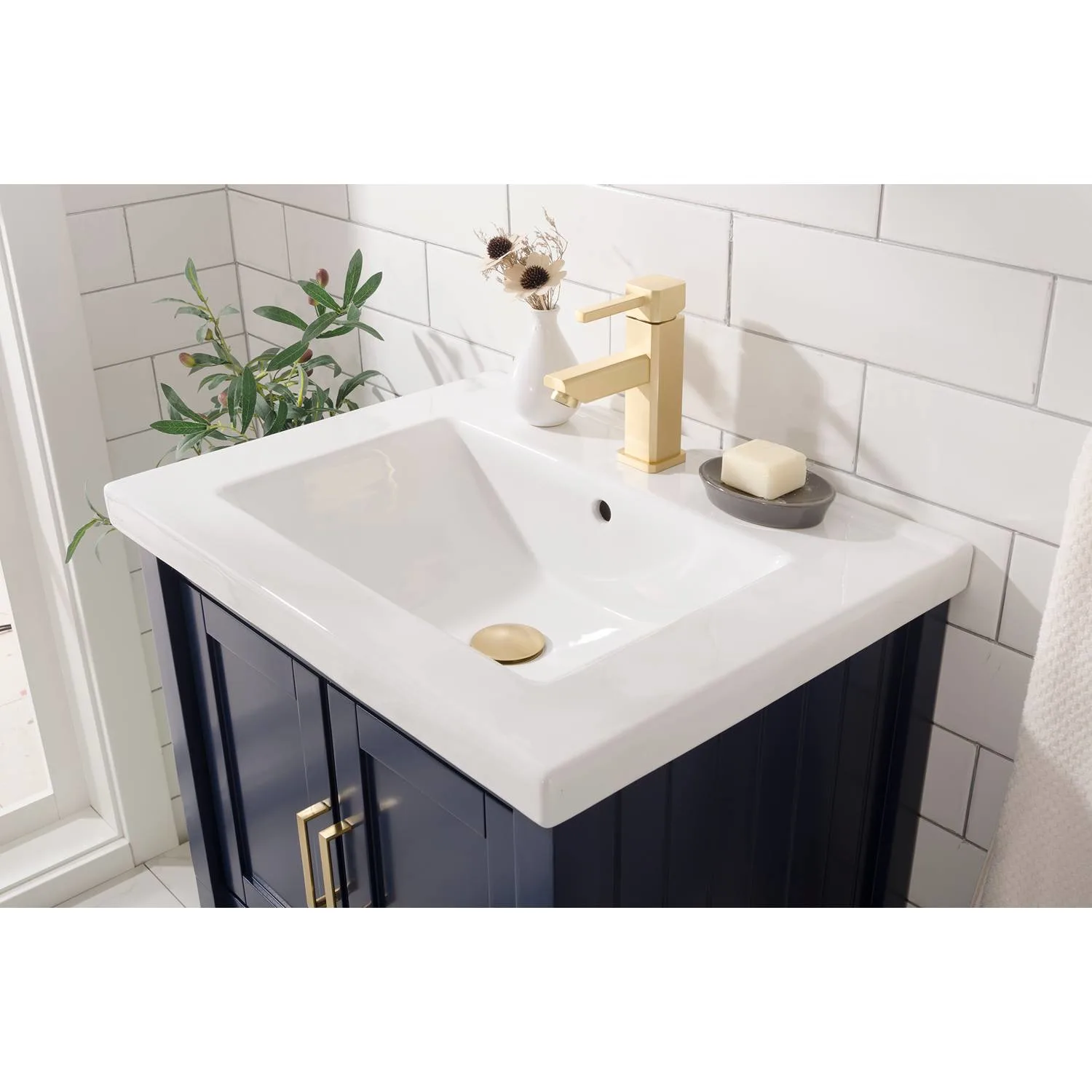 Legion Furniture 24 Inch White Ceramic Top and Sink Vanity Cabinet - image 2