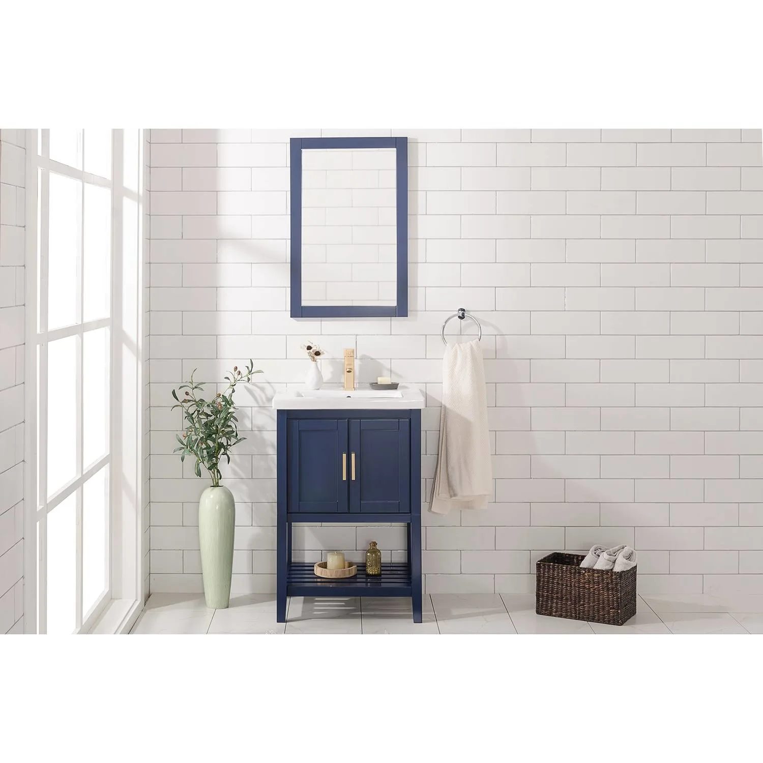 Legion Furniture 24 Inch White Ceramic Top and Sink Vanity Cabinet - image 3