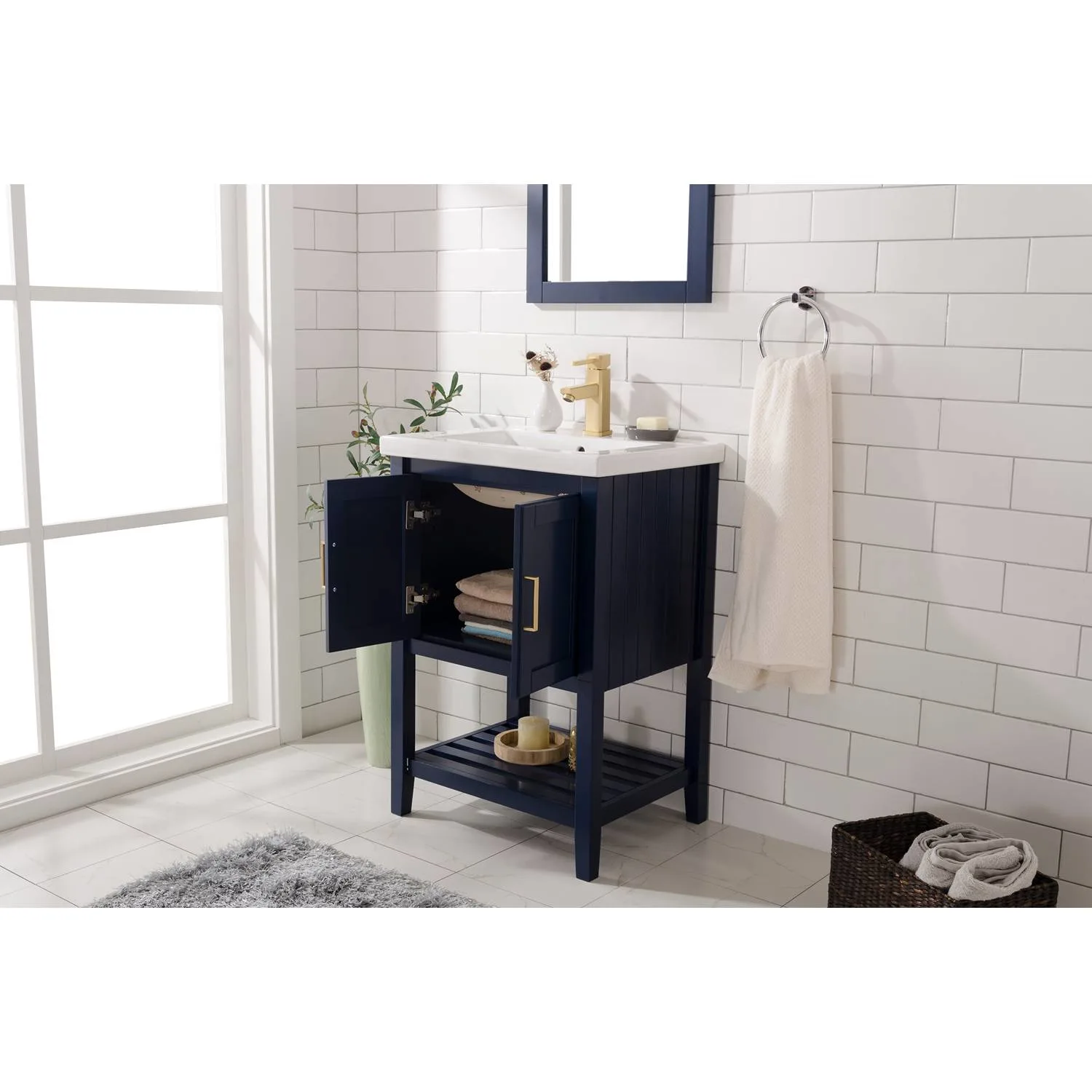 Legion Furniture 24 Inch White Ceramic Top and Sink Vanity Cabinet - image 7