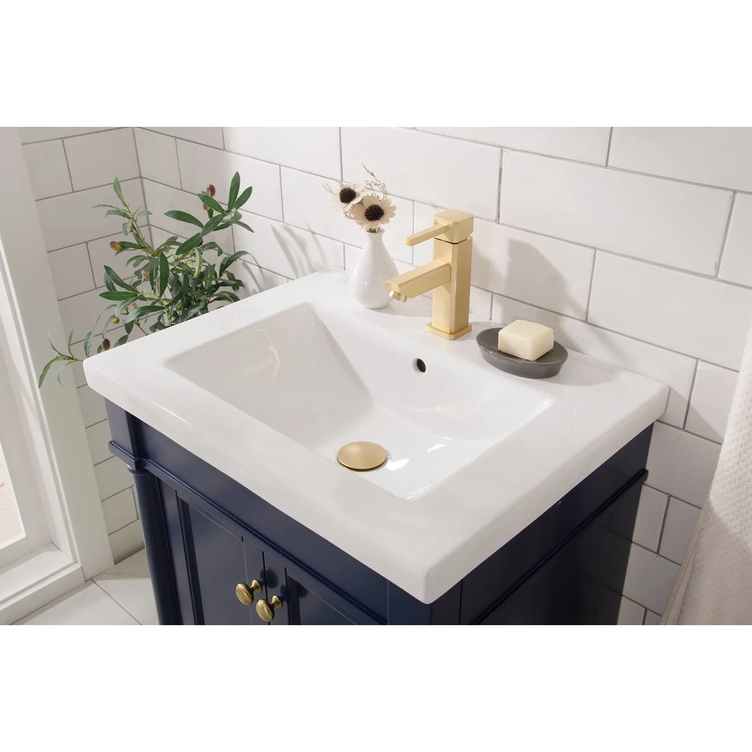 Legion Furniture 24 Inch White Ceramic Top and Sink Vanity Cabinet - image 2