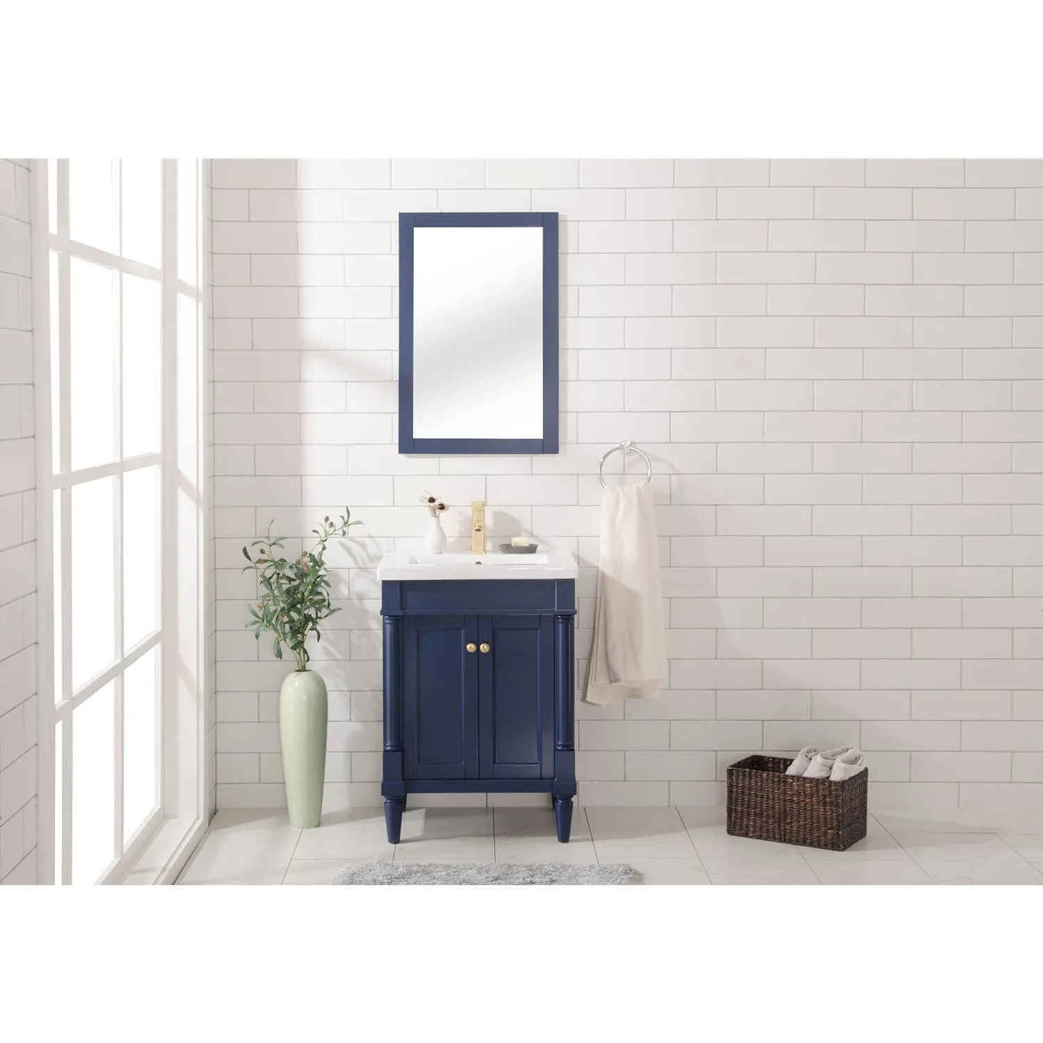 Legion Furniture 24 Inch White Ceramic Top and Sink Vanity Cabinet - image 3