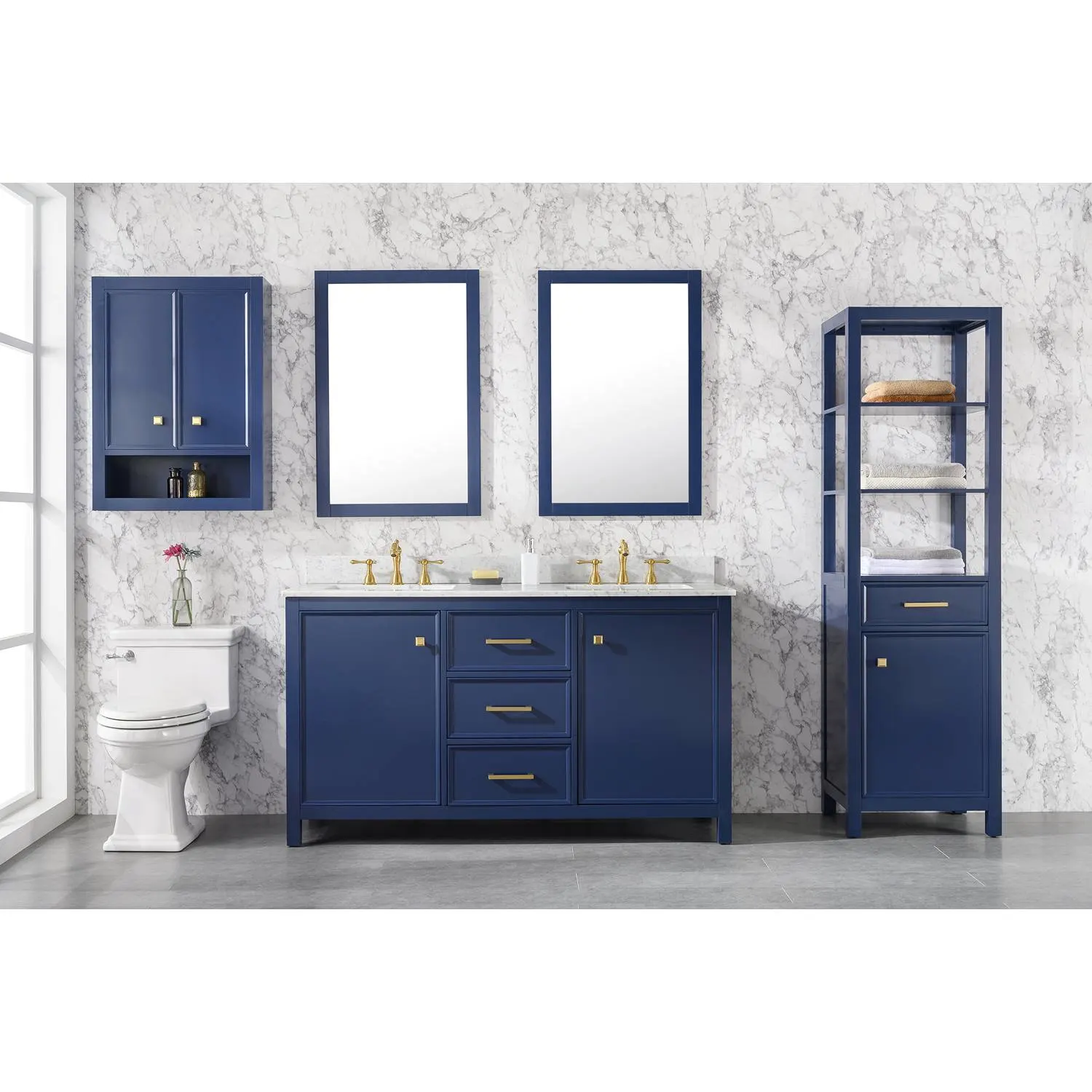 Legion Furniture 60 Inch Carrara White Top Double Sink Vanity Cabinet - image 14
