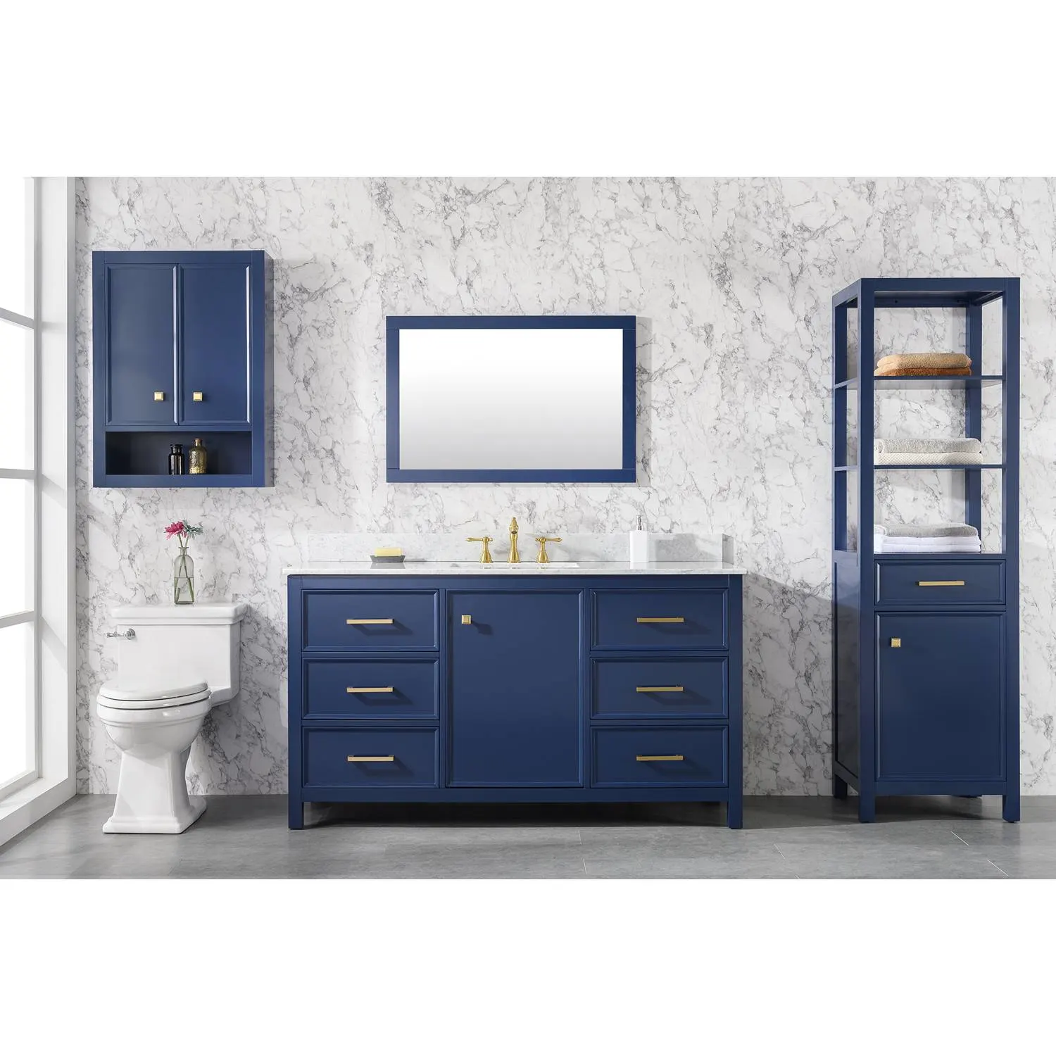 Legion Furniture 60 Inch Carrara White Top Ceramic Sink Vanity Cabinet - image 19