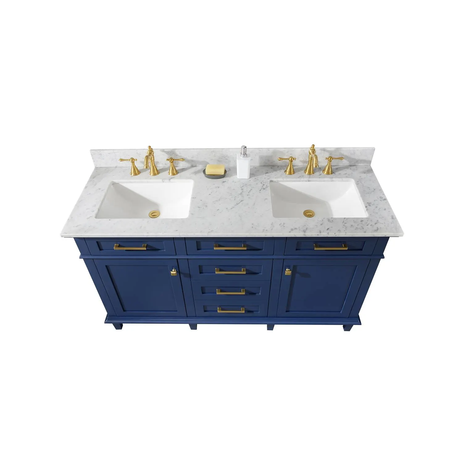 Legion Furniture 60 Inch Carrara White Top Double Sink Vanity Cabinet - image 21