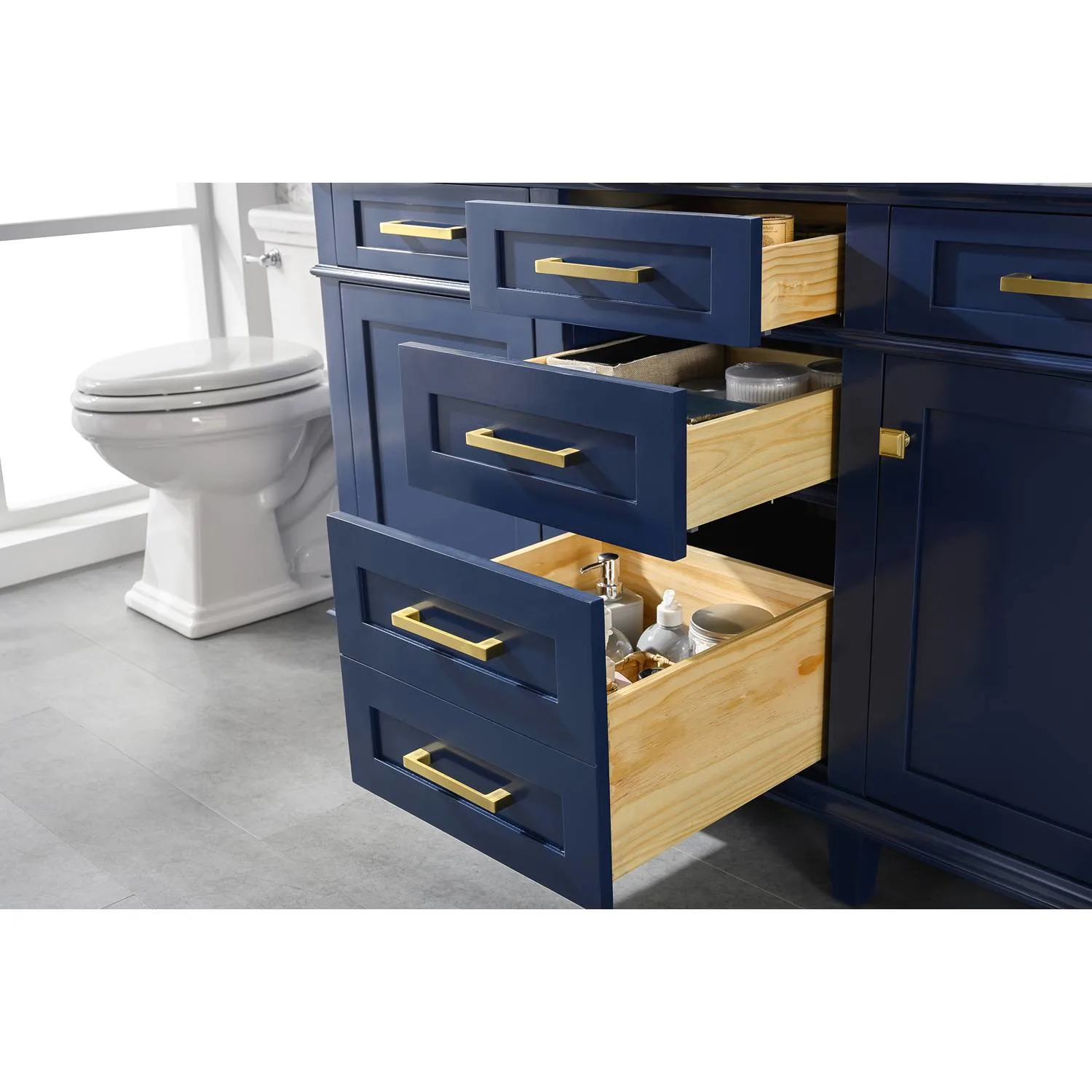 Legion Furniture 60 Inch Carrara White Top Double Sink Vanity Cabinet - image 8