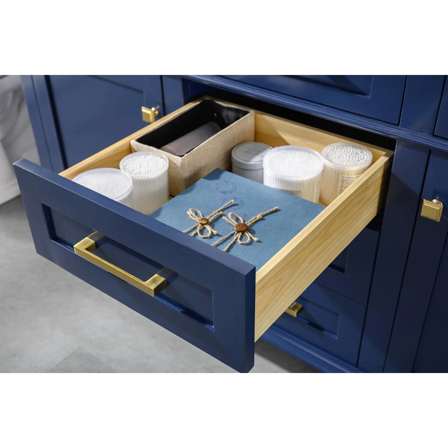 Legion Furniture 60 Inch Carrara White Top Double Sink Vanity Cabinet - image 9