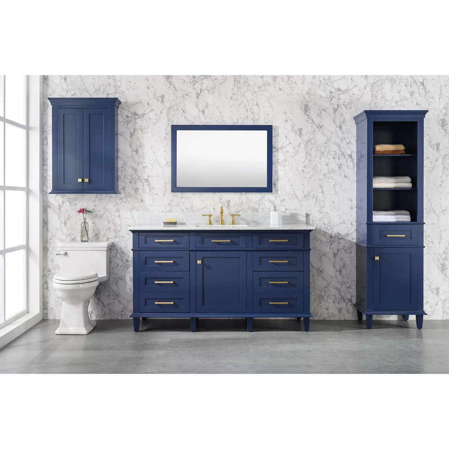 Legion Furniture 60 Inch Carrara White Top Ceramic Sink Vanity Cabinet - image 2