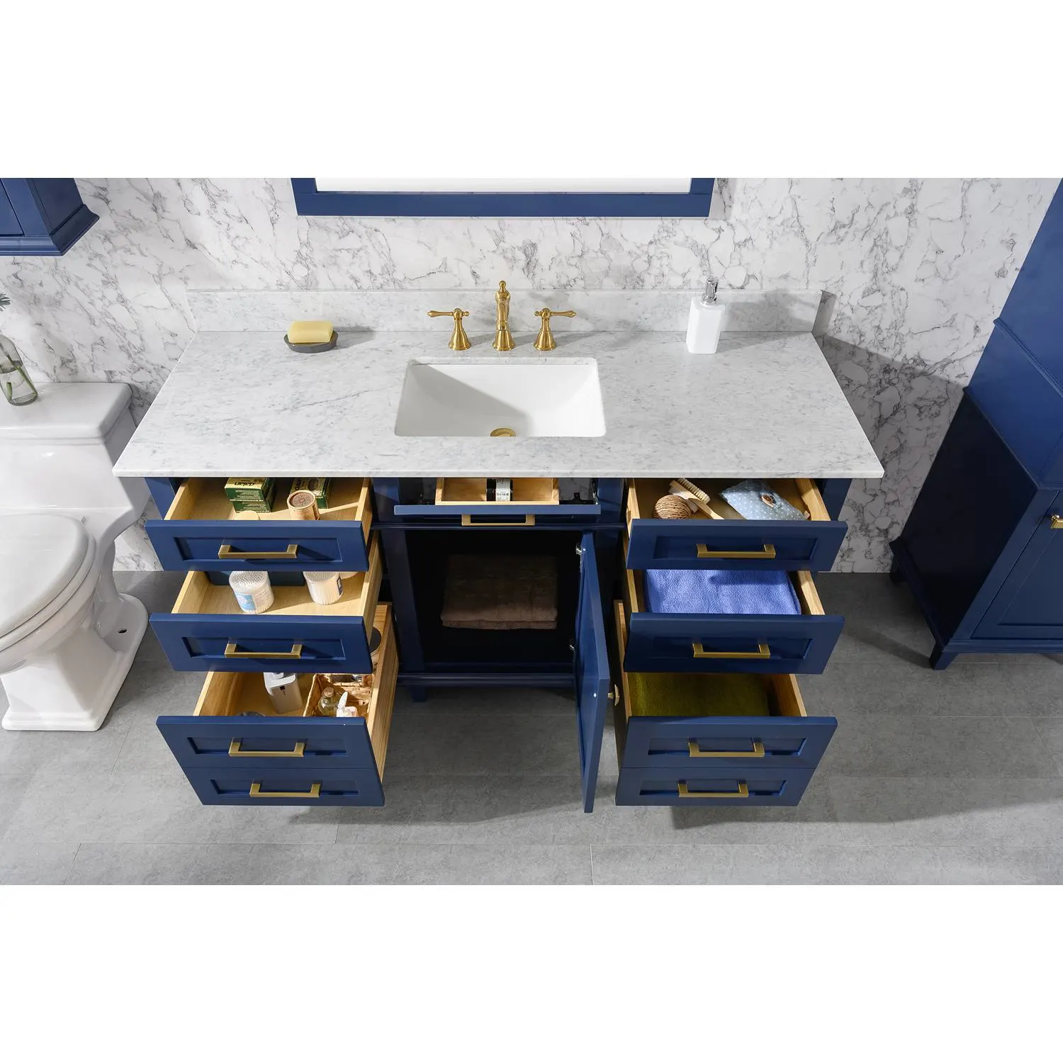 Legion Furniture 60 Inch Carrara White Top Ceramic Sink Vanity Cabinet - image 16