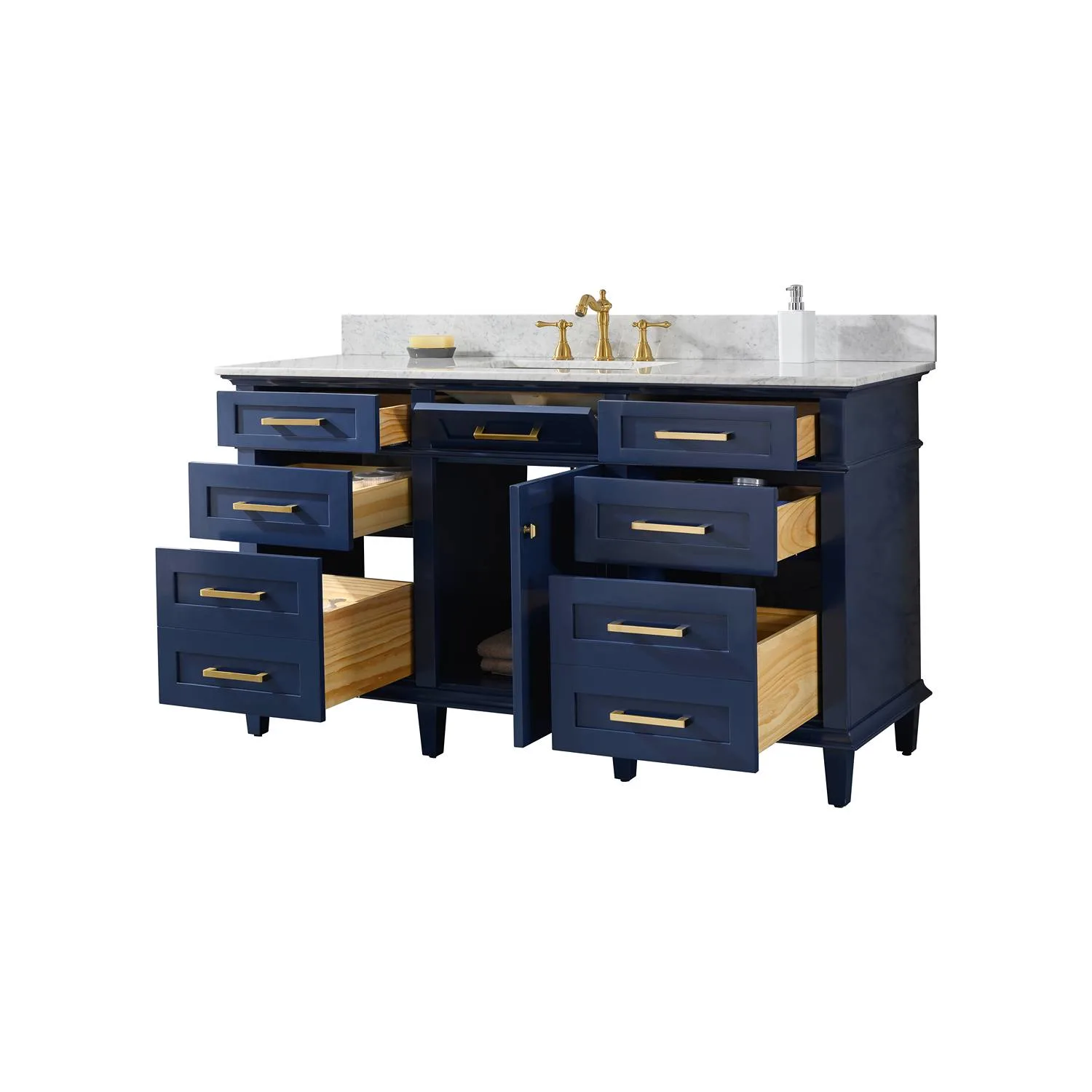 Legion Furniture 60 Inch Carrara White Top Ceramic Sink Vanity Cabinet - image 18