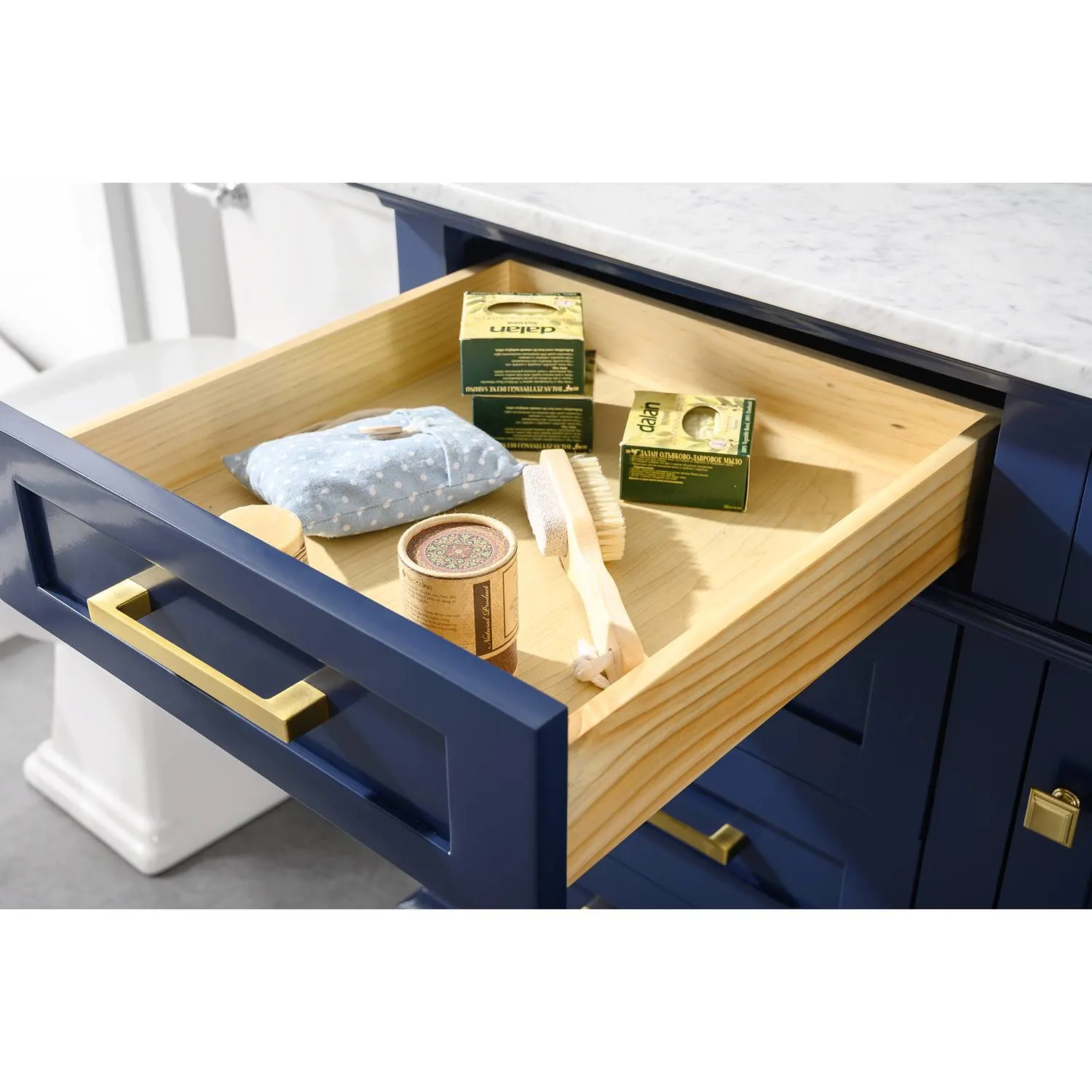 Legion Furniture 60 Inch Carrara White Top Ceramic Sink Vanity Cabinet - image 9