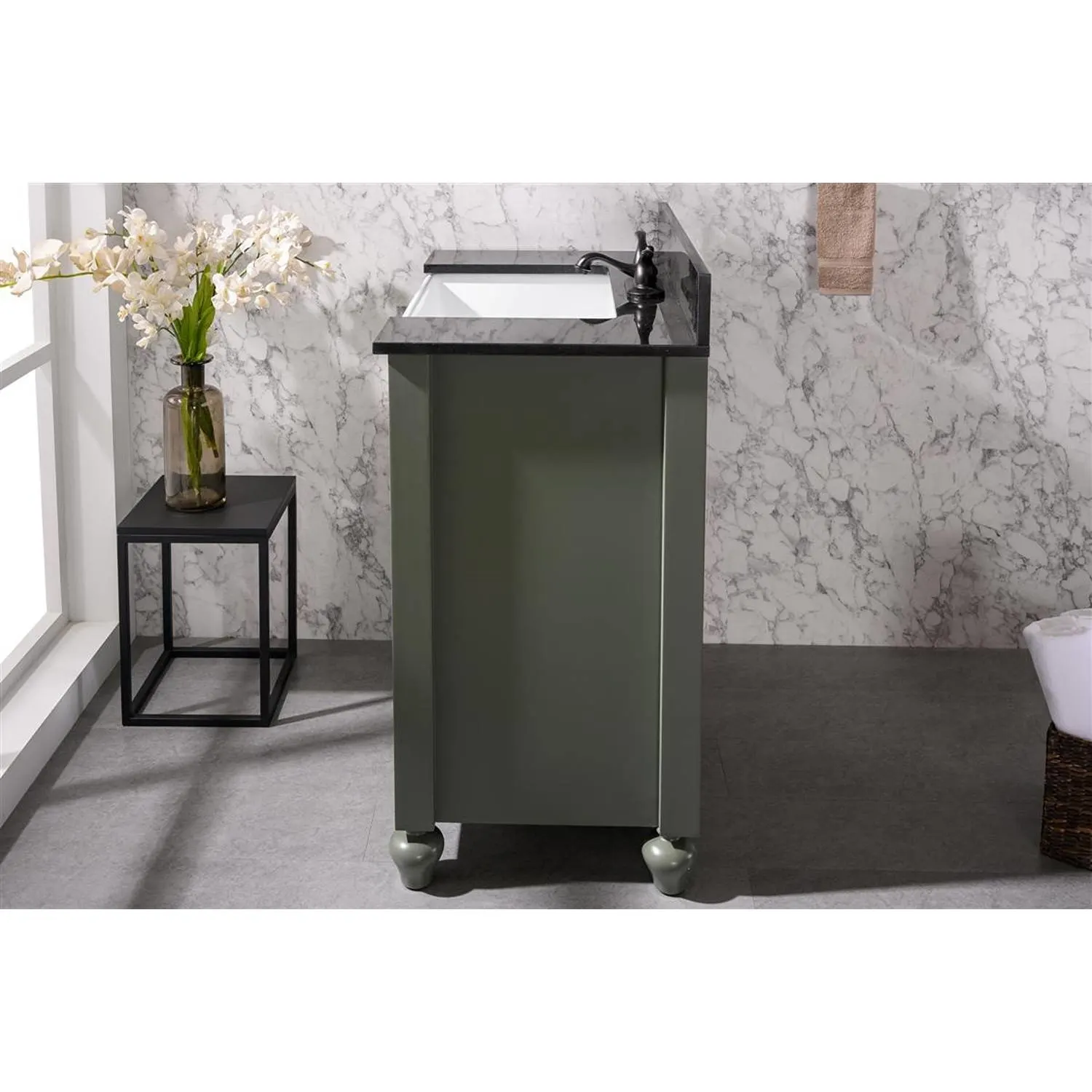 Legion Furniture 30 Inch Black Granite Top Ceramic Sink Vanity Cabinet - image 11
