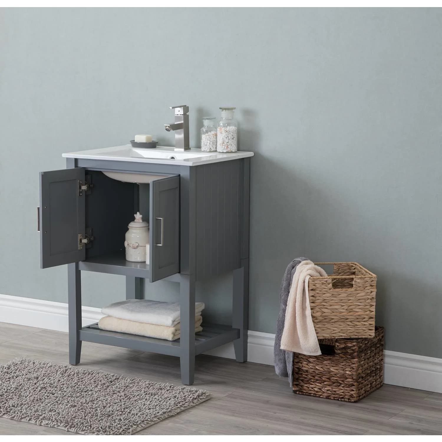 Legion Furniture 24 Inch White Ceramic Top and Sink Vanity Cabinet - image 5