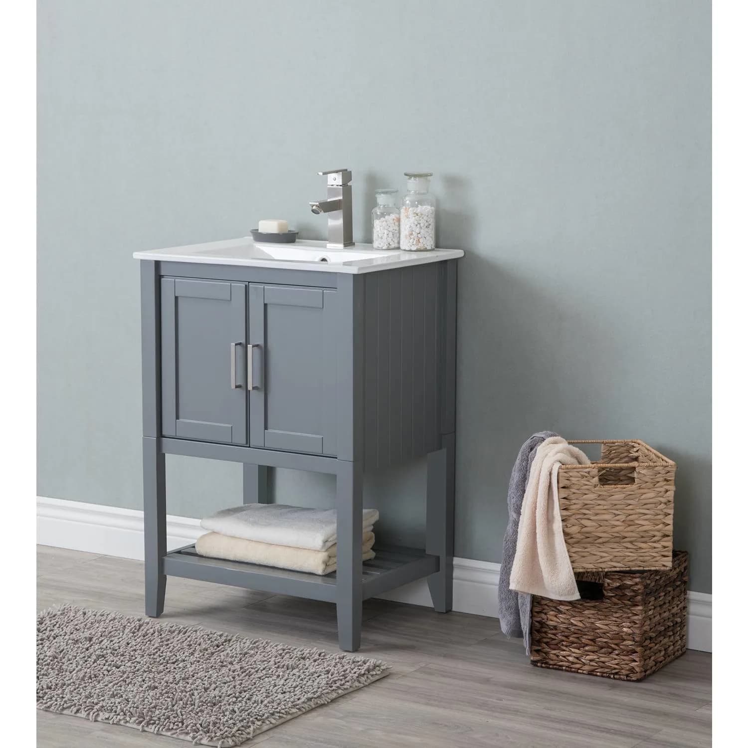 Legion Furniture 24 Inch White Ceramic Top and Sink Vanity Cabinet - image 6