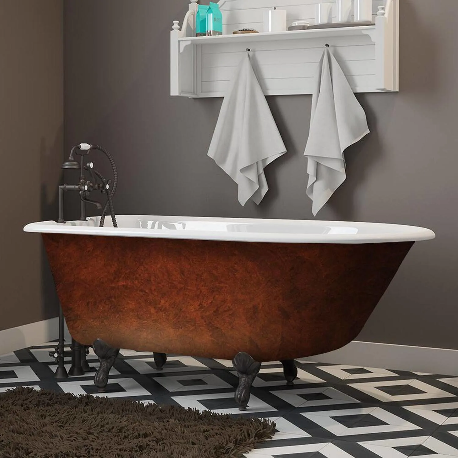 Cambridge Plumbing 54 Inch Oil Rubbed Clawfoot Cast Iron Bathtub