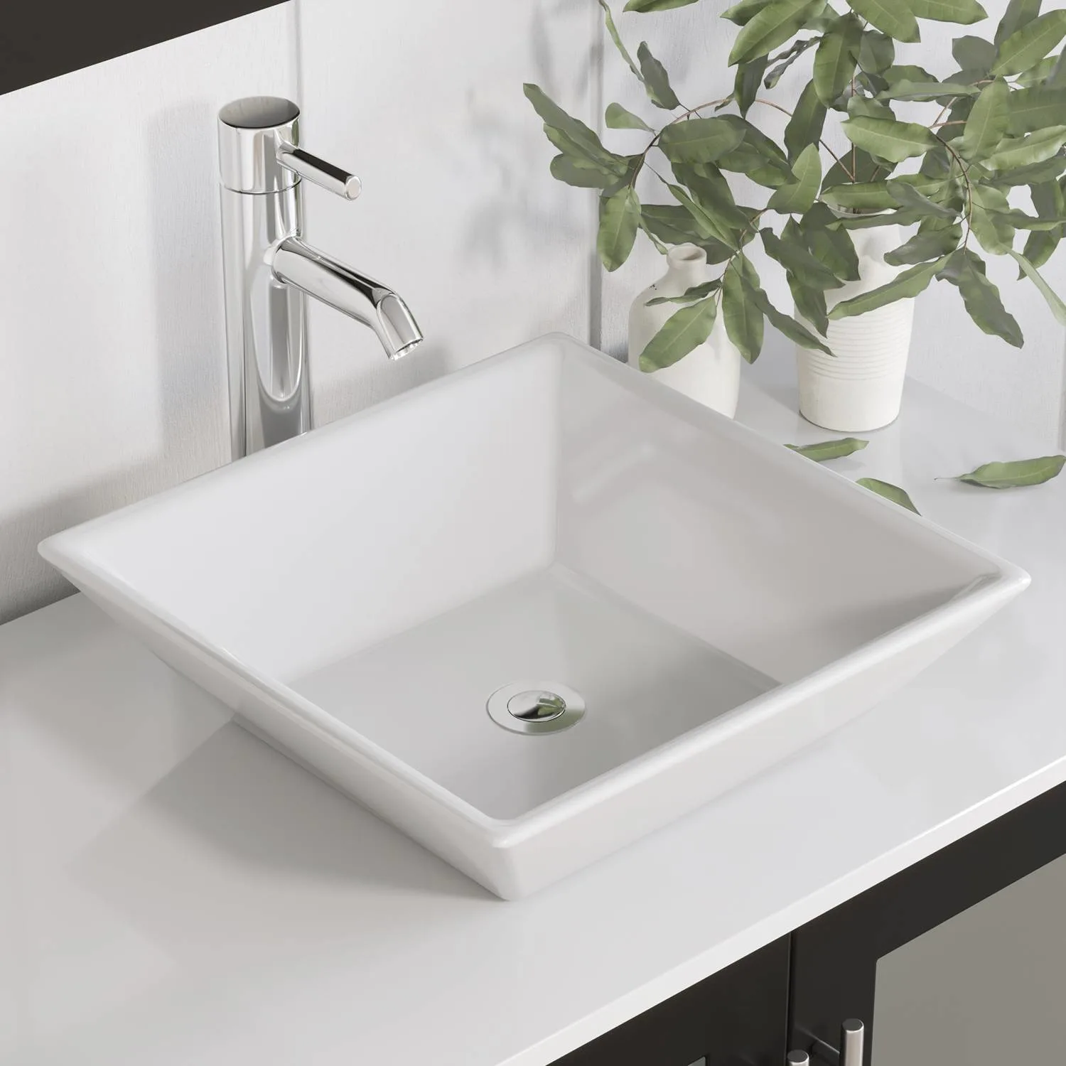 Cambridge Plumbing Complete 36 Inch White Porcelain Espresso Vanity Set - image 2