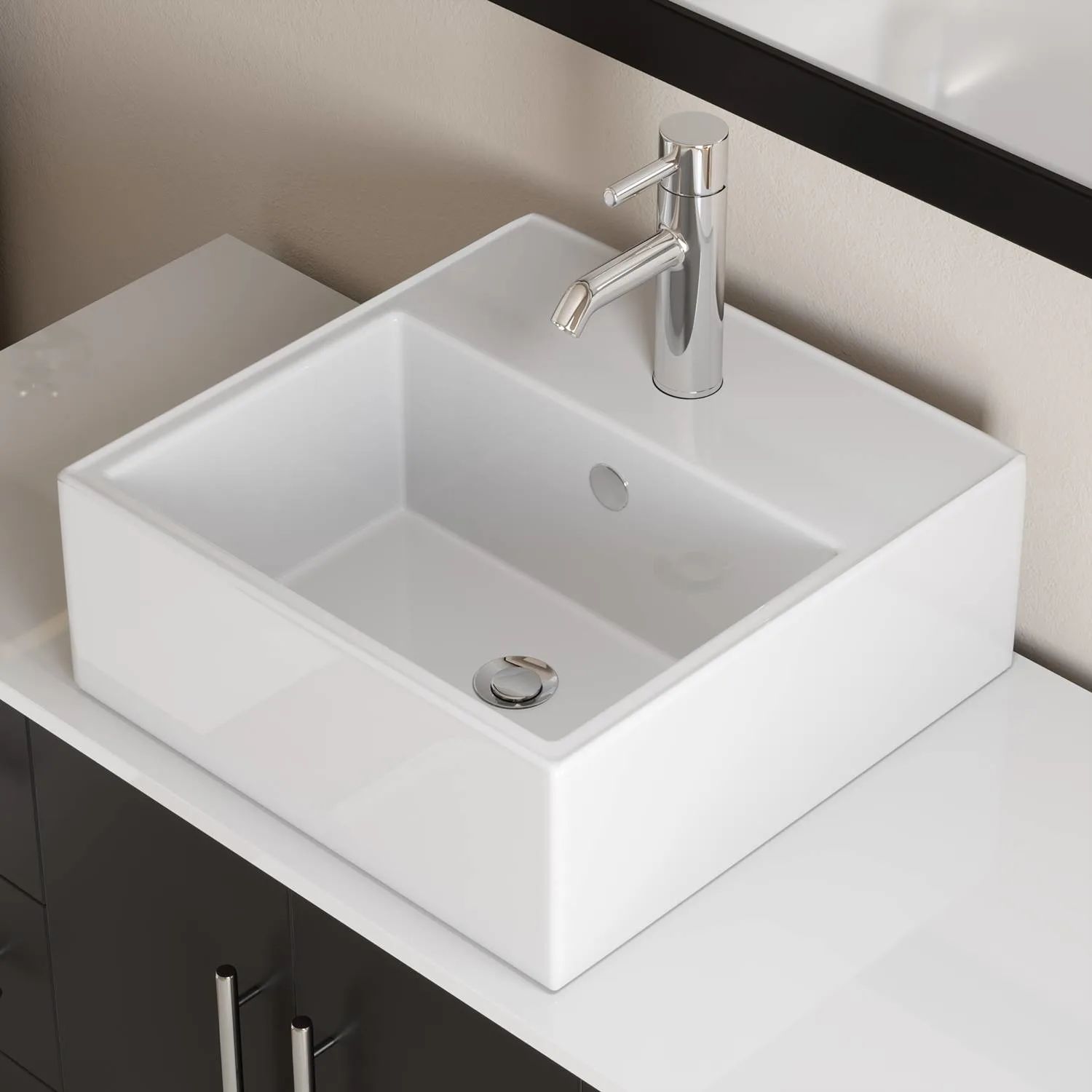 Cambridge Plumbing Complete 48 Inch White Porcelain Espresso Vanity Set - image 2
