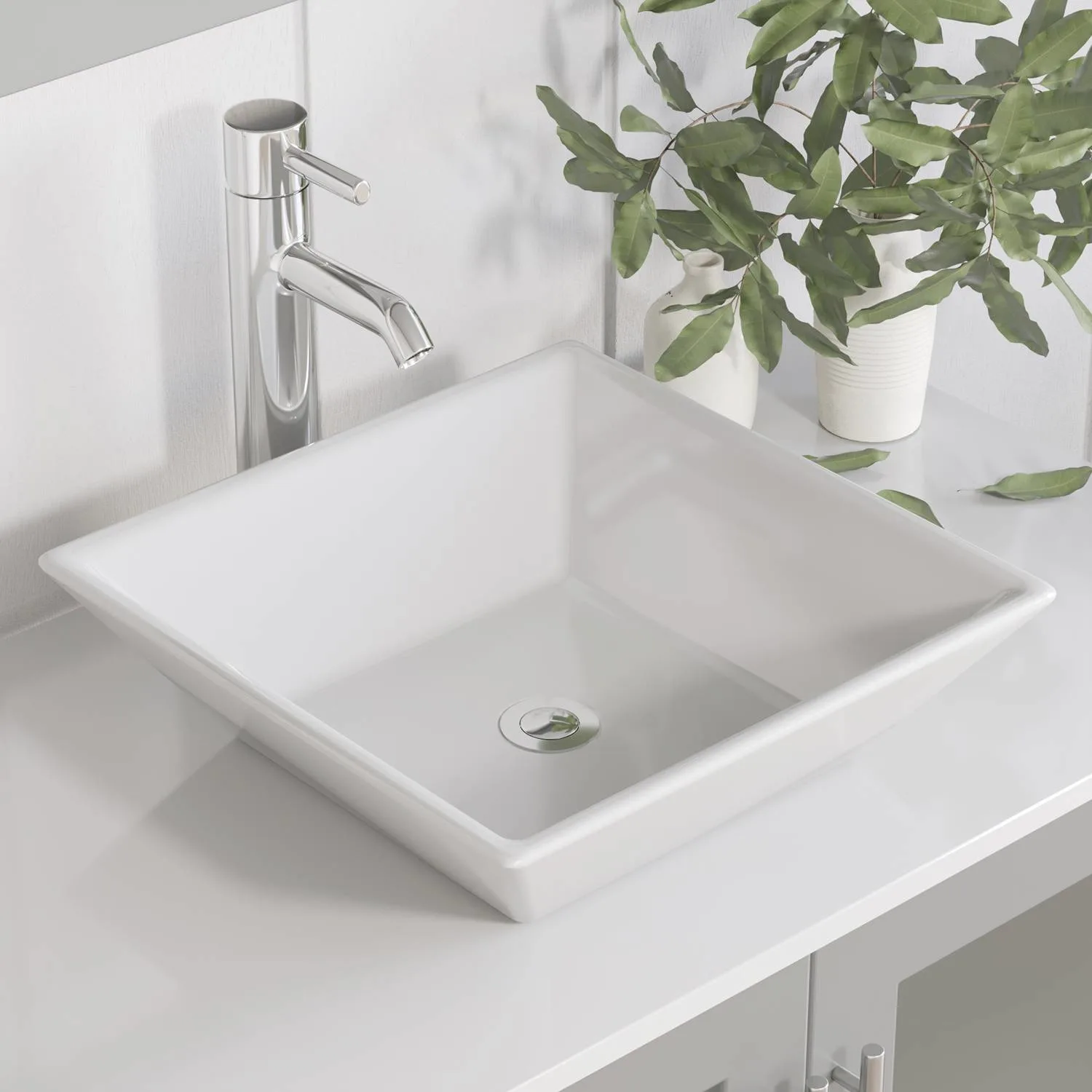 Cambridge Plumbing Complete 36 Inch White Porcelain Gray Vanity Set - image 3