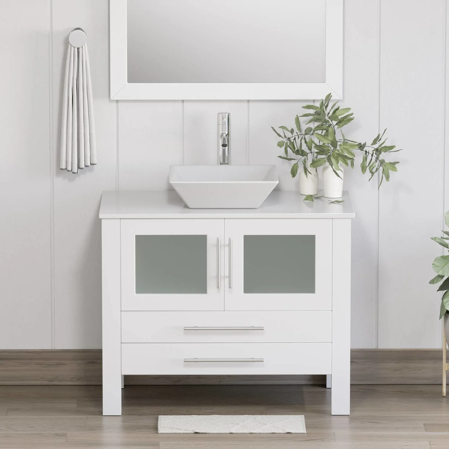 Cambridge Plumbing Complete 36 Inch White Porcelain White Vanity Set - image 4
