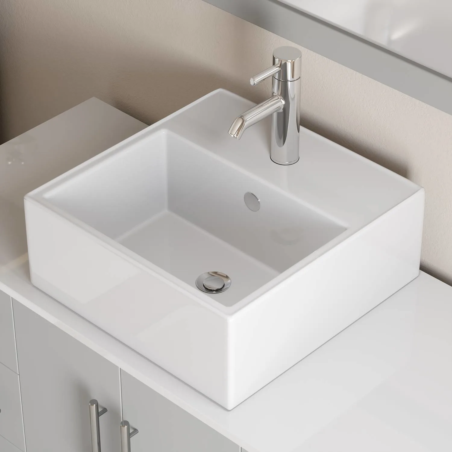 Cambridge Plumbing Complete 48 Inch White Porcelain Gray Vanity Set - image 2