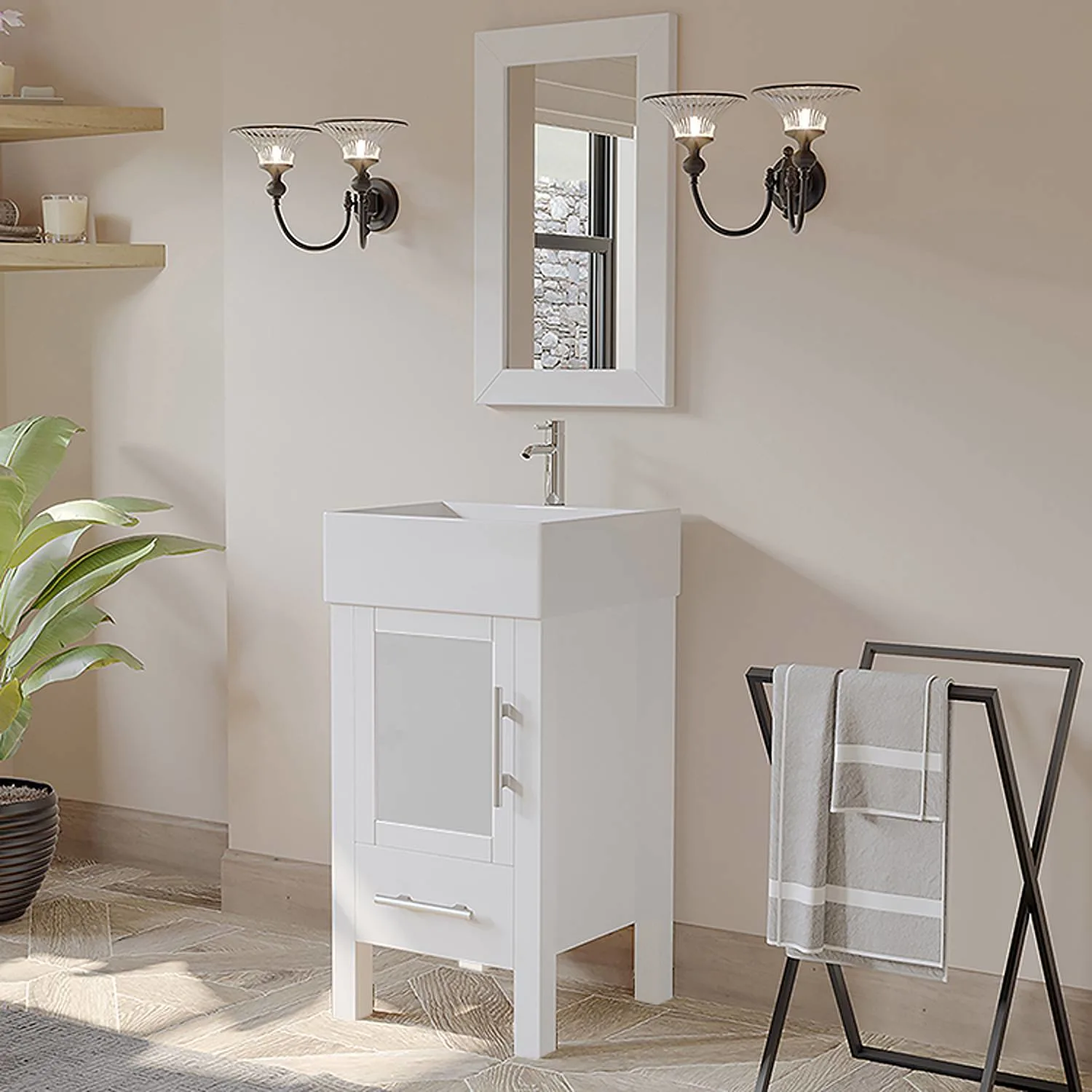Cambridge Plumbing Complete 18 Inch White Porcelain White Vanity Set - image 2