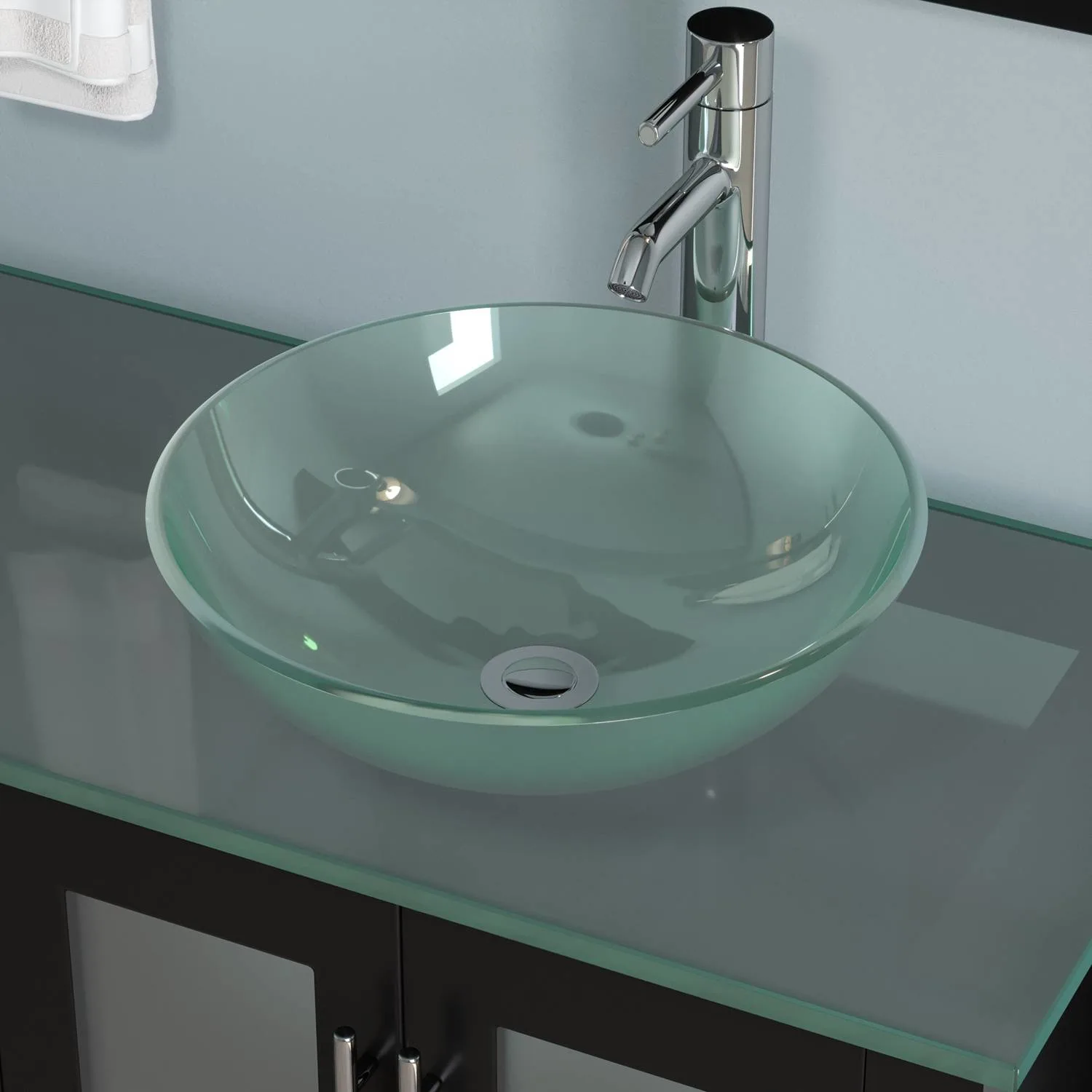 Cambridge Plumbing Complete 63 Inch Tempered Glass Espresso Vanity Set - image 4
