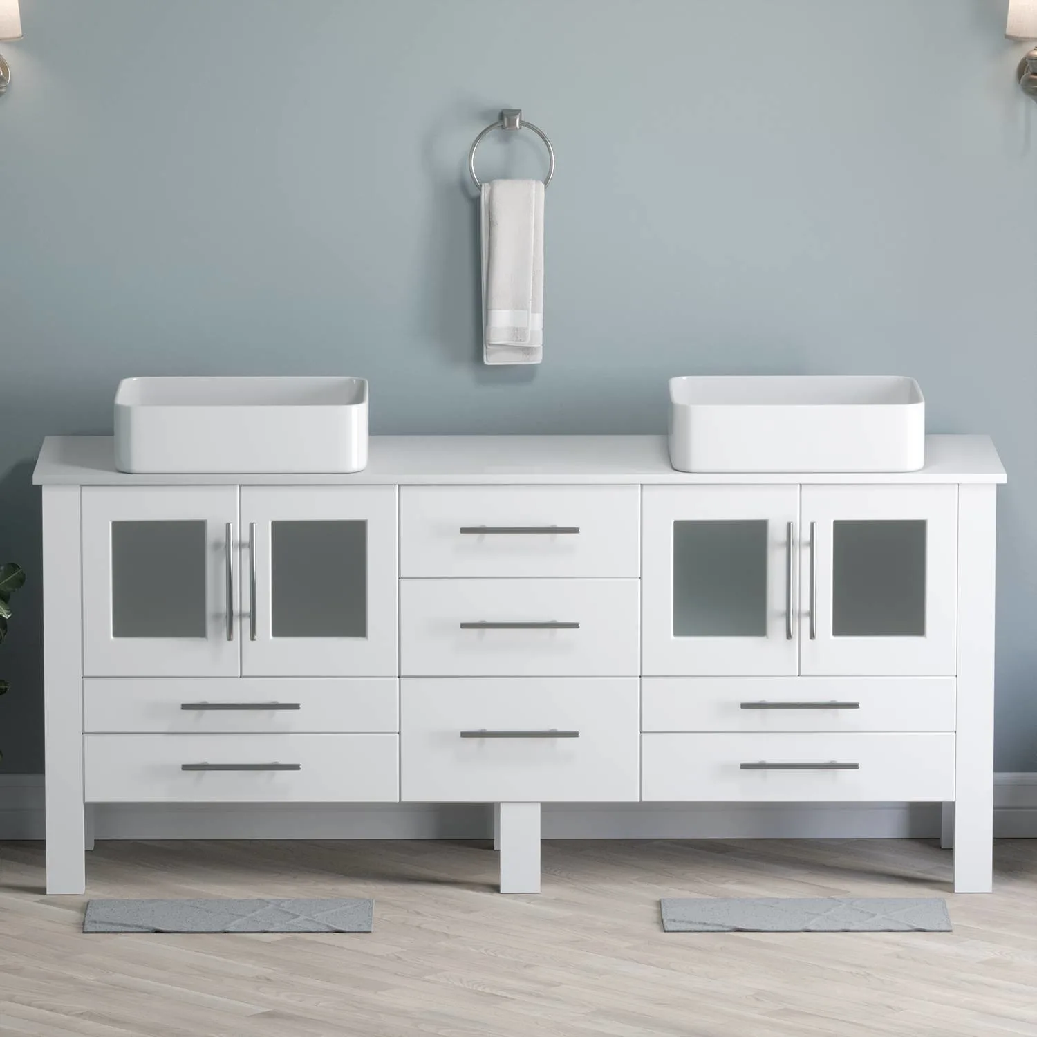 Cambridge Plumbing Complete 72 Inch White Porcelain White Vanity Set - image 5