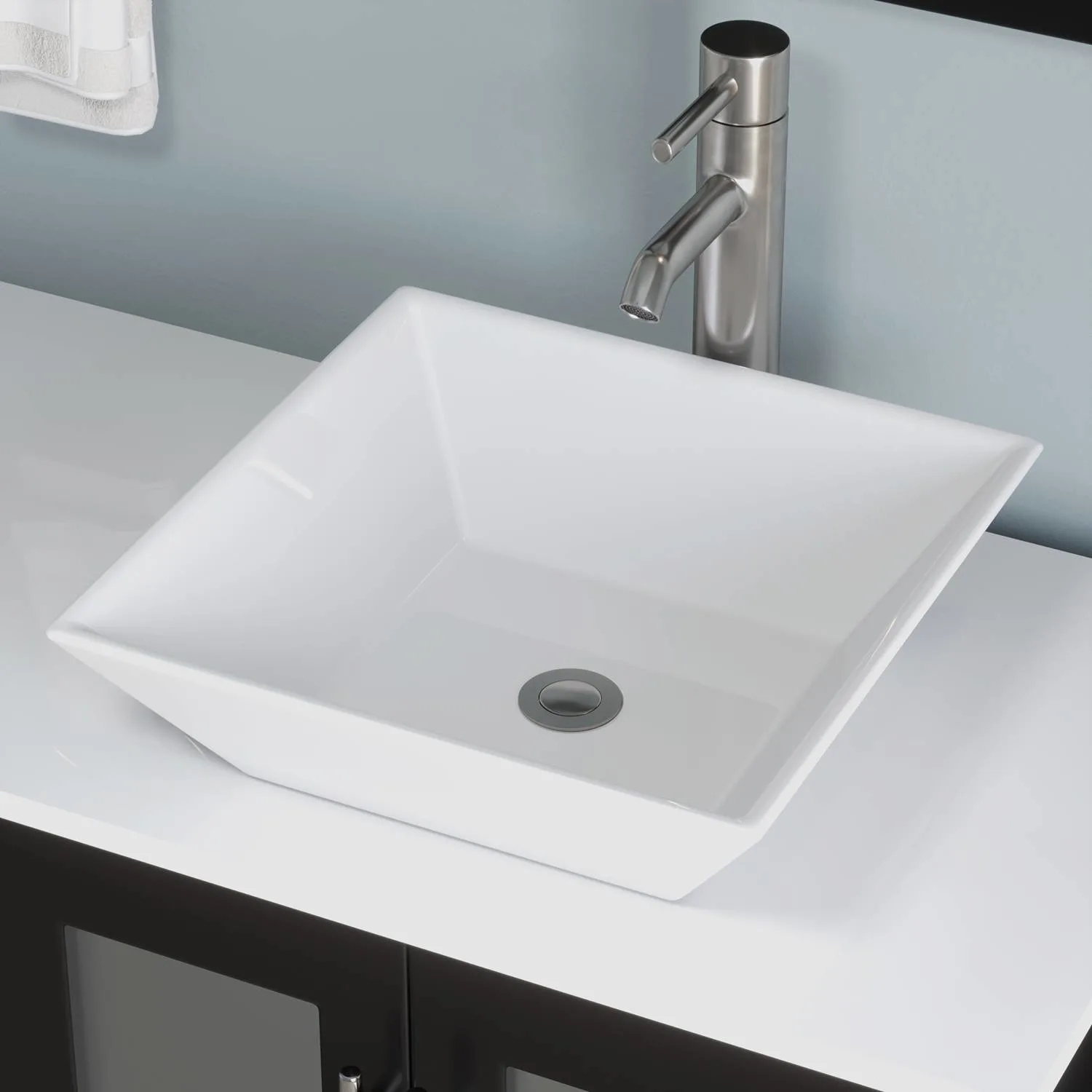 Cambridge Plumbing Complete 72 Inch White Porcelain Espresso Vanity Set - image 3