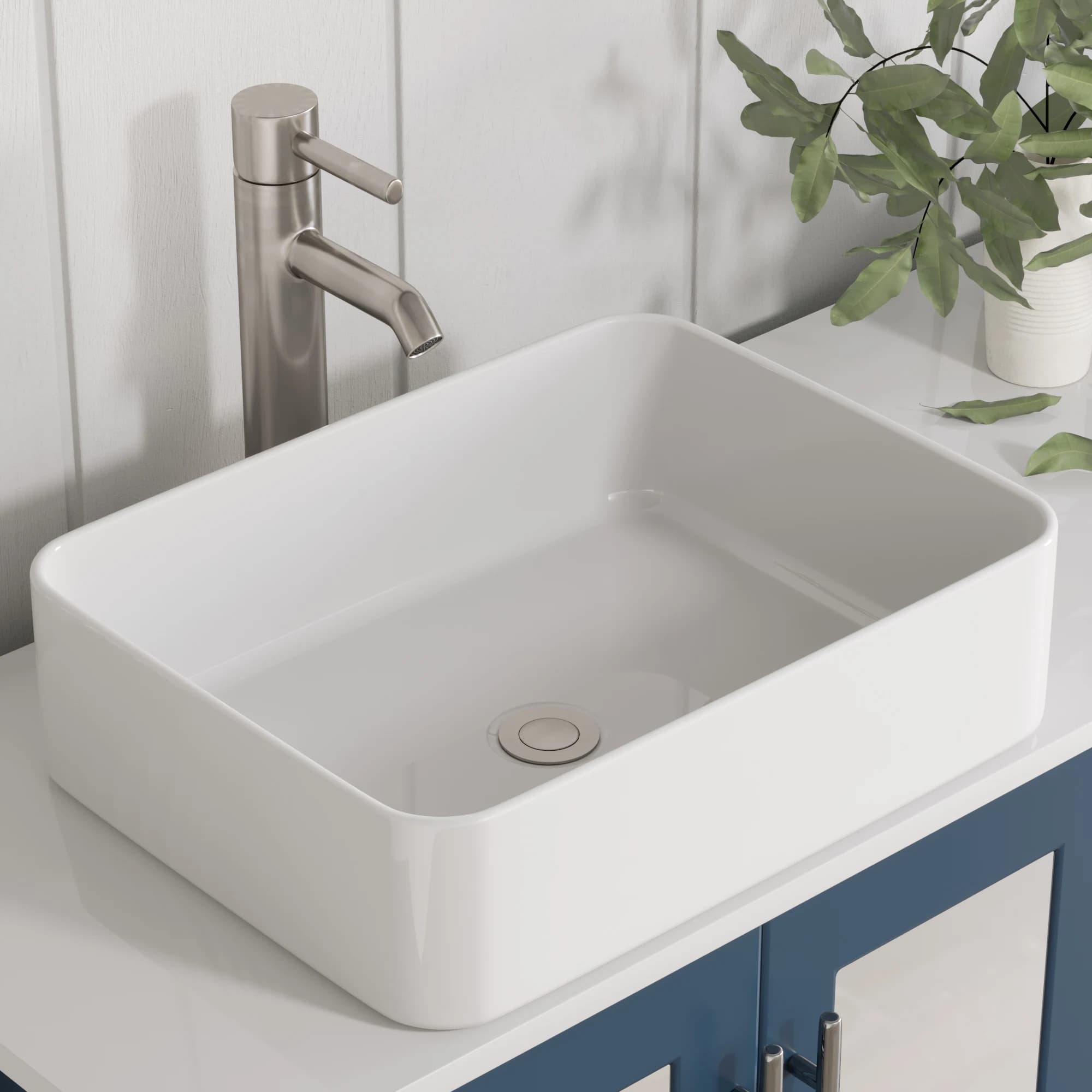 Cambridge Plumbing Complete 72 Inch White Porcelain Blue Vanity Set - image 3