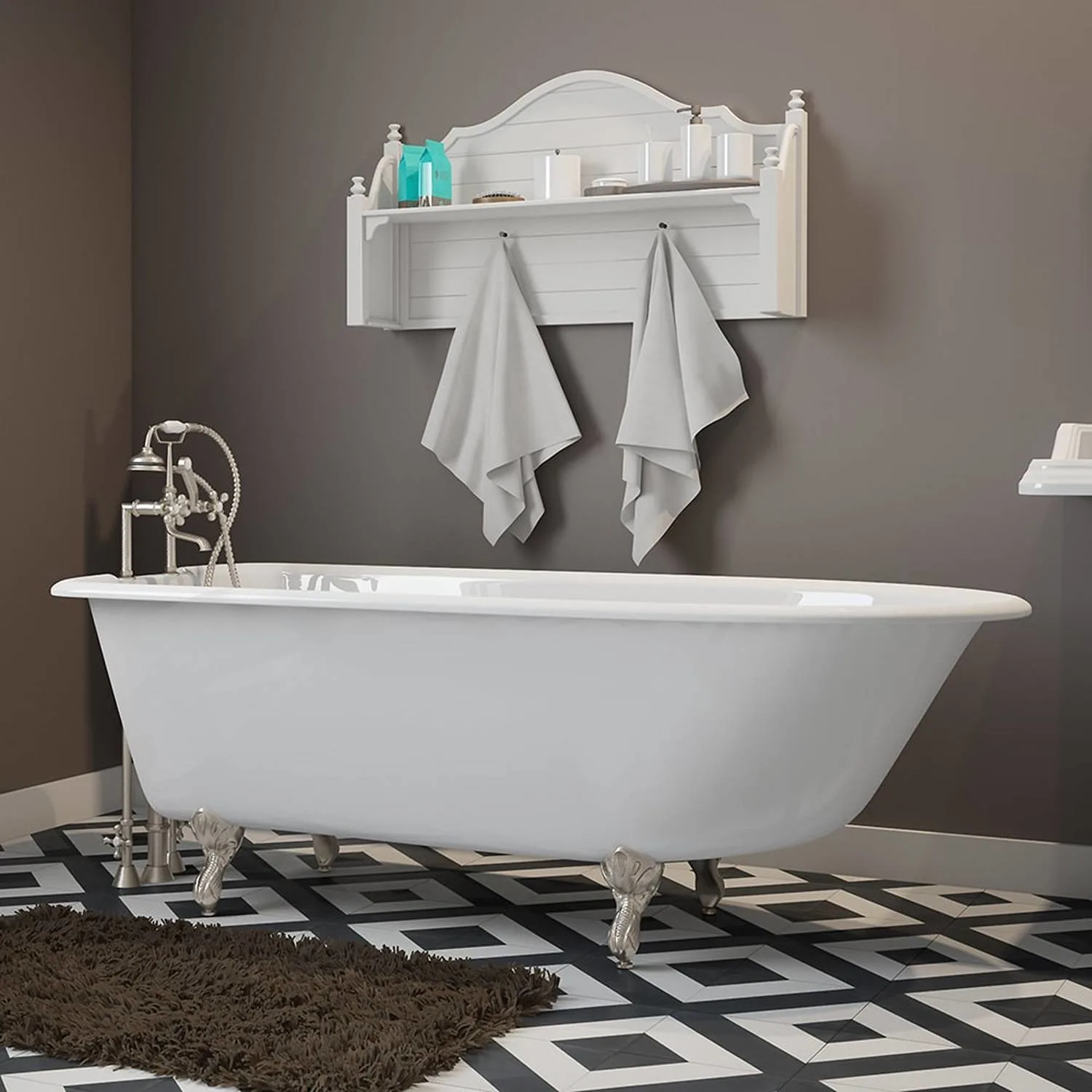 Cambridge Plumbing 60 Inch Rolled Rim Clawfoot Cast Iron Bathtub - image 2