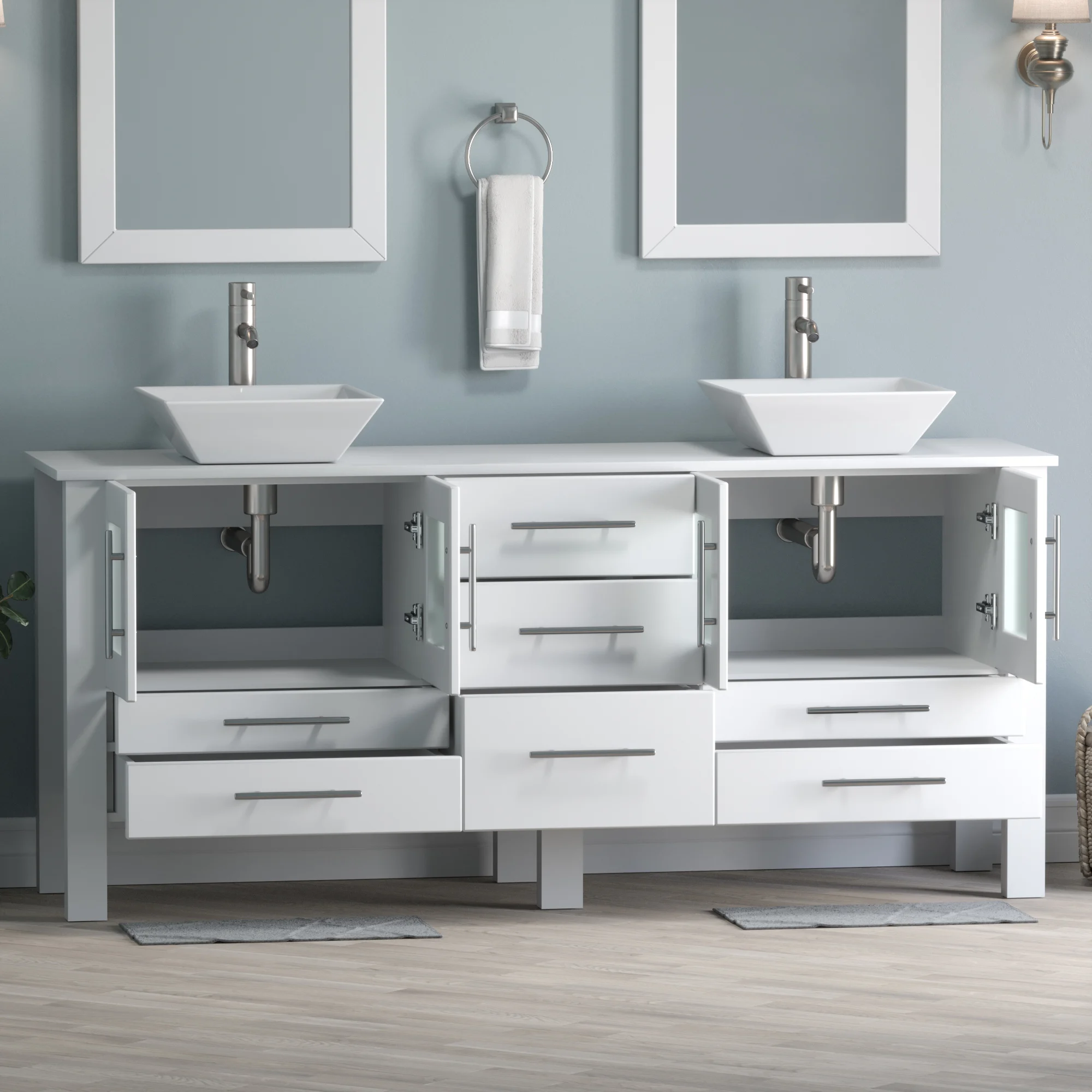 Cambridge Plumbing Complete 72 Inch White Porcelain White Vanity Set - image 2