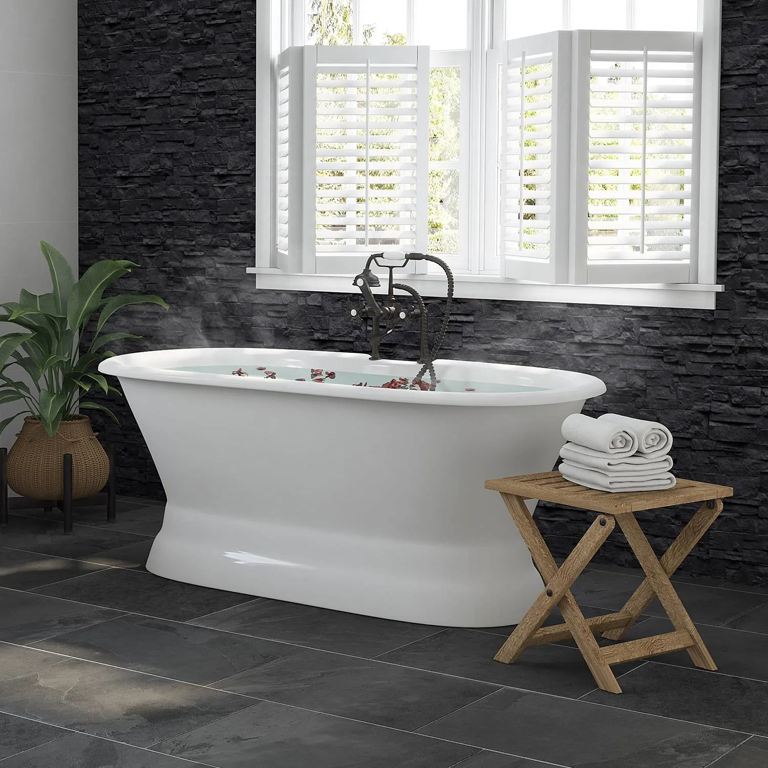 Cambridge Plumbing 60 Inch Double Ended Pedestal Cast Iron Bathtub - image 2