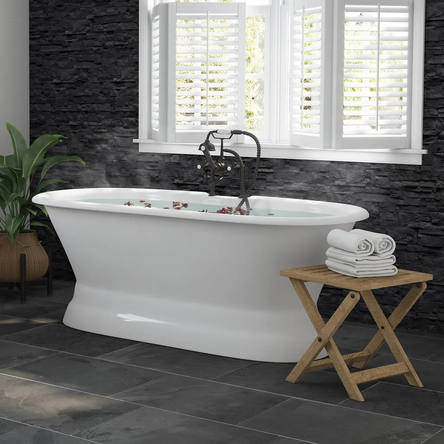 Cambridge Plumbing 66 Inch Double Ended Pedestal Cast Iron Bathtub - image 2