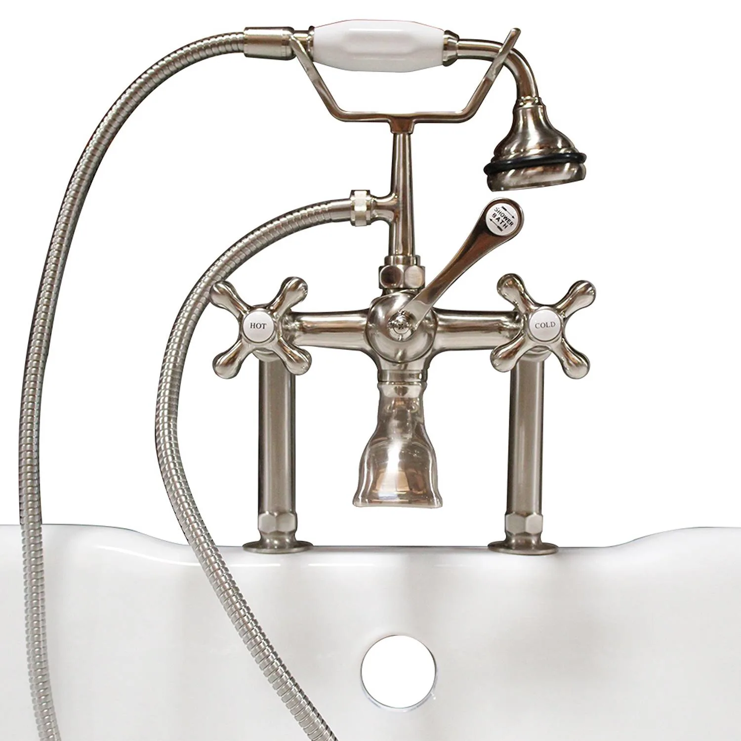 Cambridge Plumbing 13 Inch Deck Mount With Shower British Telephone Faucet - image 1