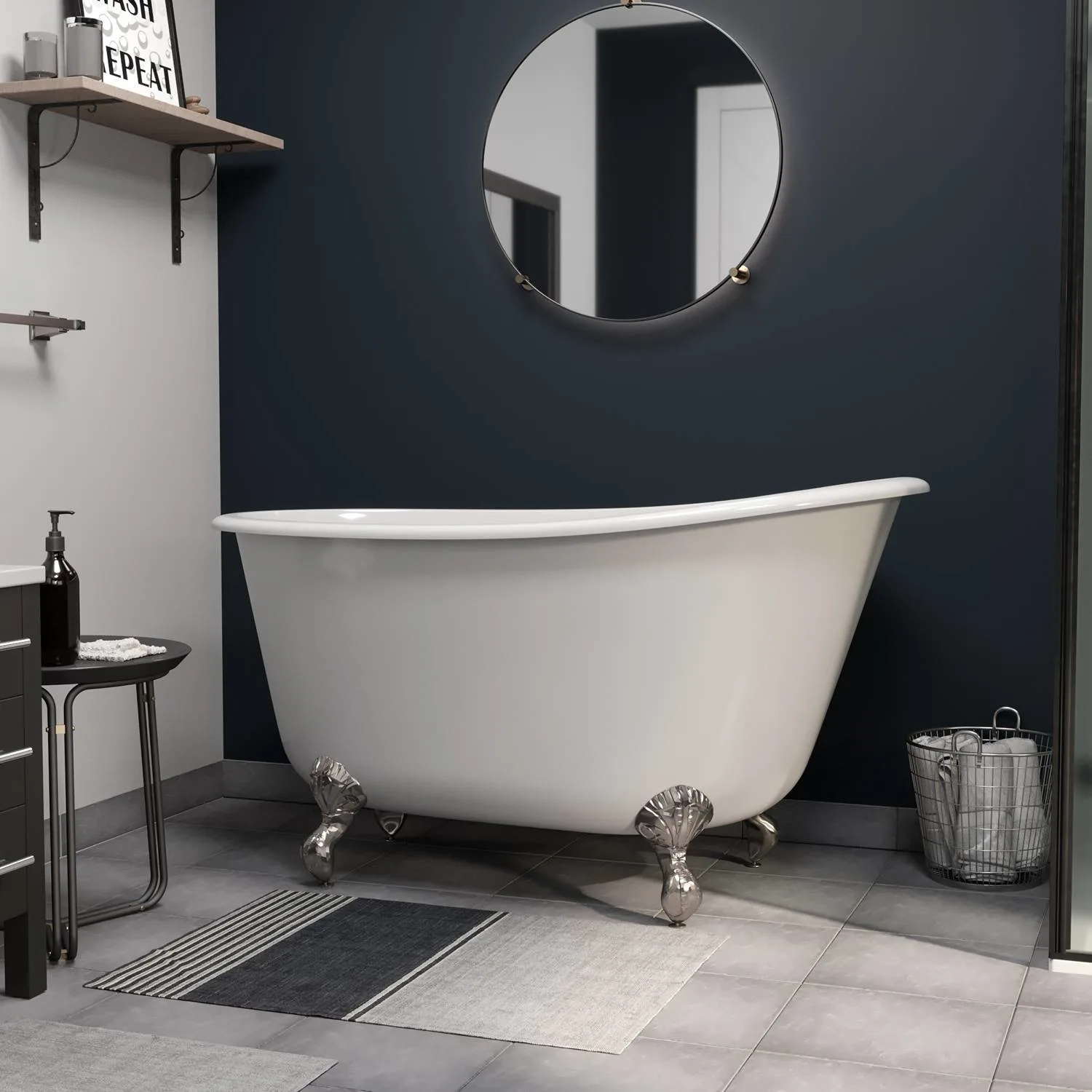 Cambridge Plumbing 54 Inch Freestanding Slipper Swedish Cast Iron Bathtub - image 2
