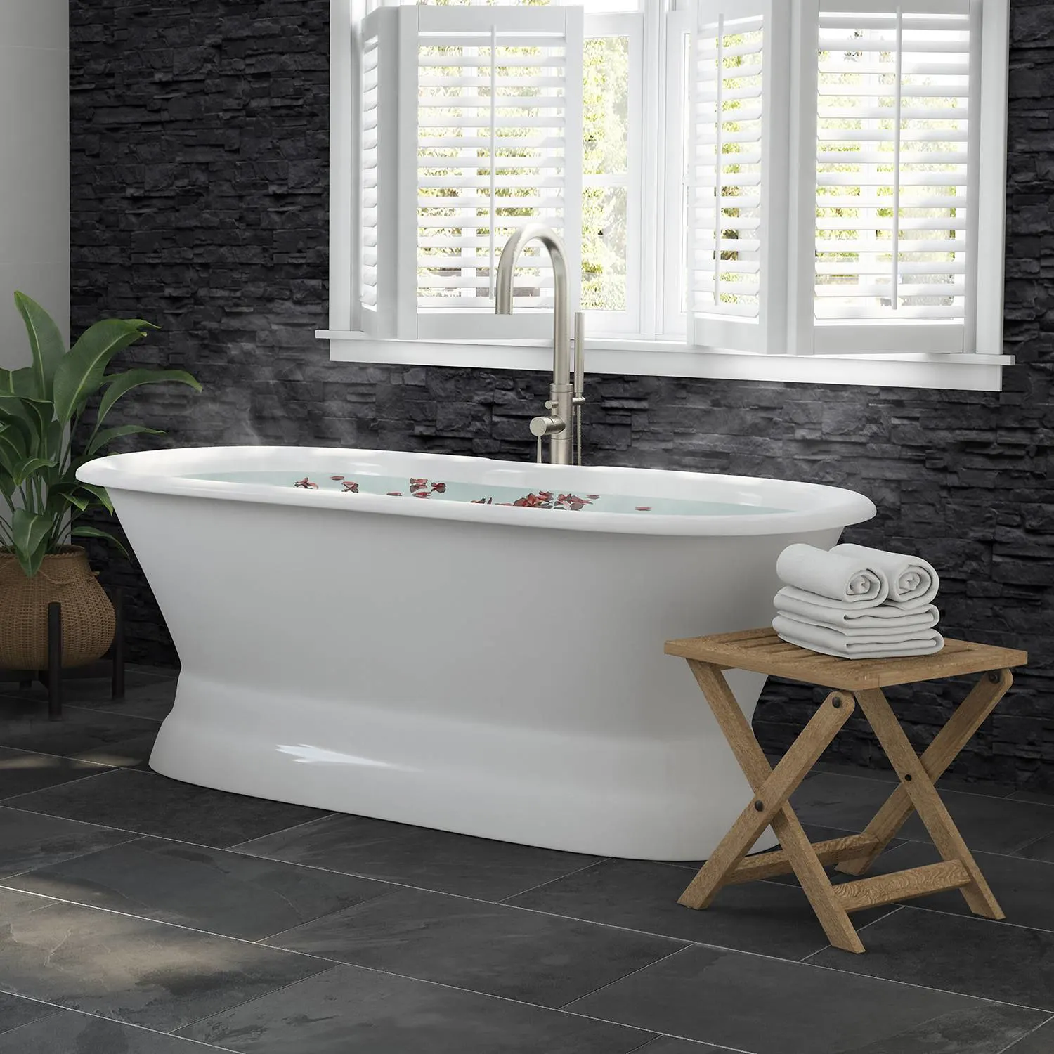 Cambridge Plumbing 7 3/4 Inch Floor Mounted Complete Faucet Package - image 2