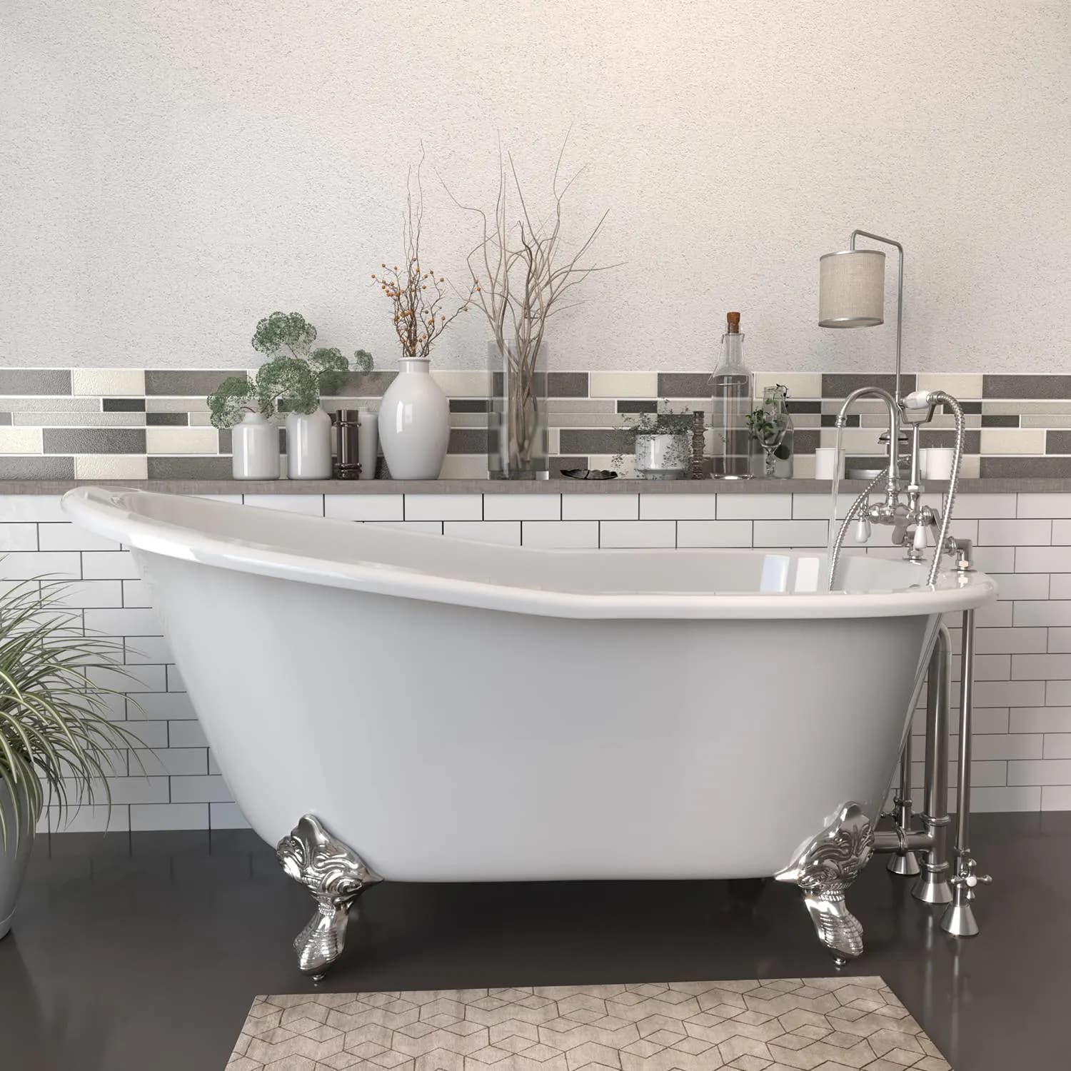 Cambridge Plumbing 13 Inch Deck Mount With Shower Gooseneck Faucet Package - image 2