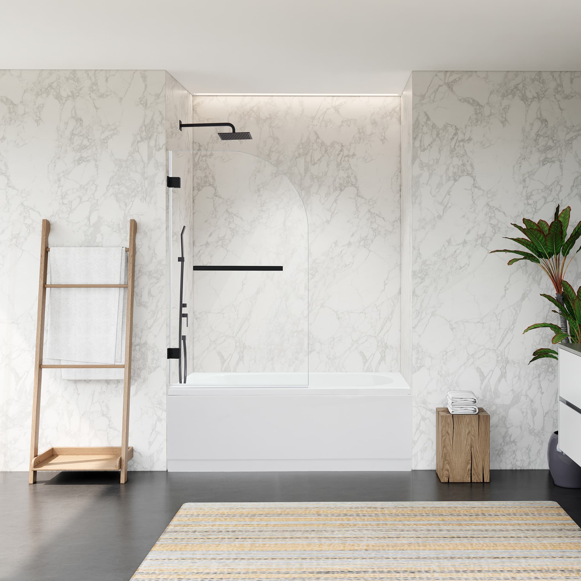 Altair Alvise 34" W x 58" H Frameless Hinged Tub Door - photo 5 of 12