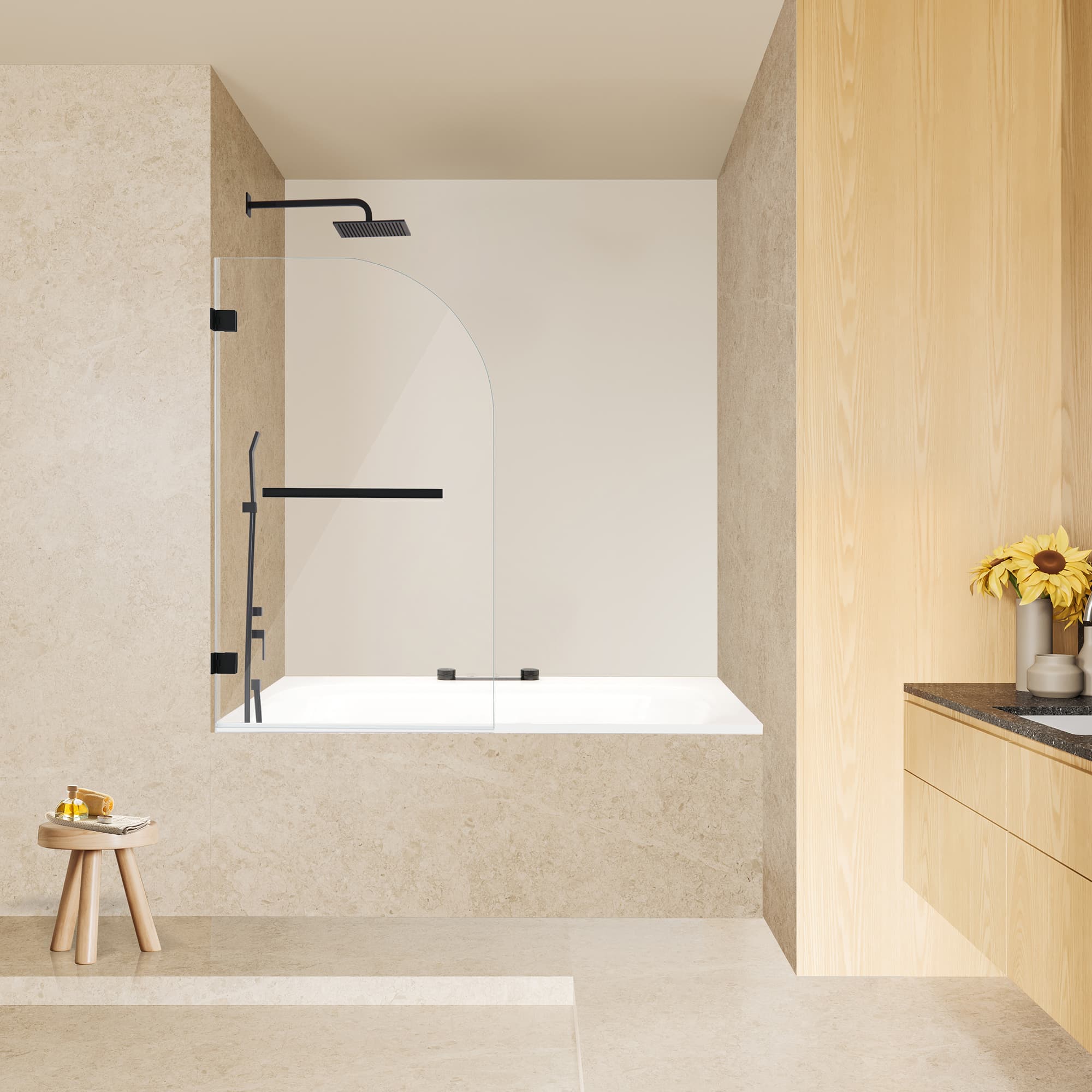 Altair Alvise 34" W x 58" H Frameless Hinged Tub Door - photo 6 of 12