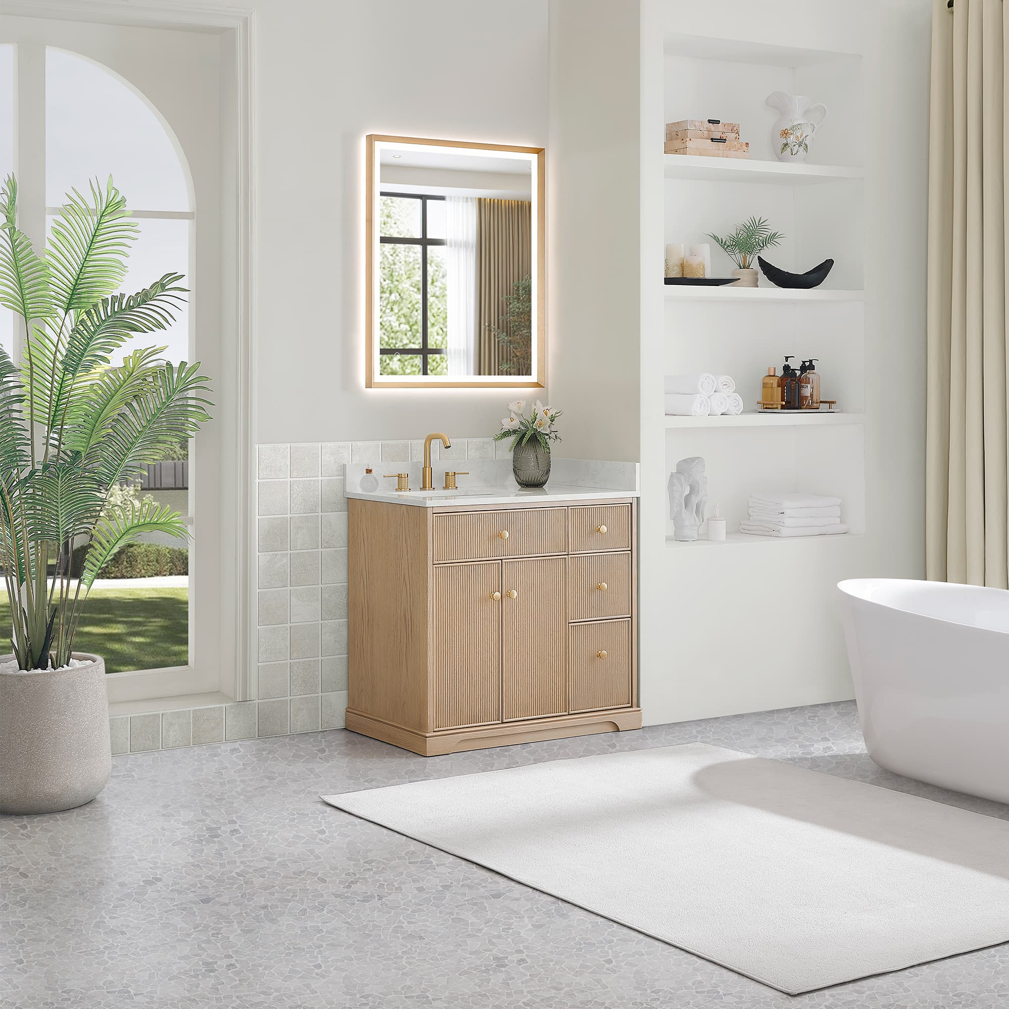 Altair Barnett Freestanding Bathroom Vanity in Natural Oak - photo 15 of 16