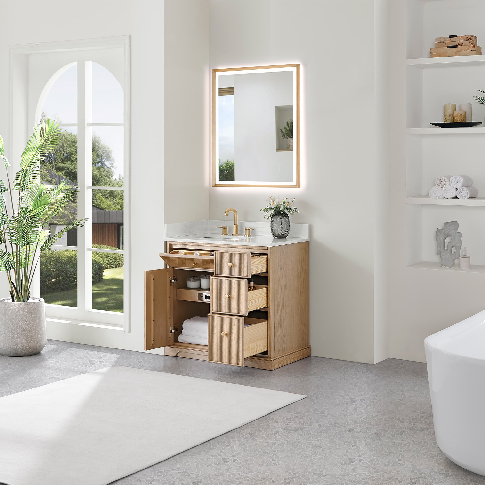 Altair Barnett Freestanding Bathroom Vanity in Natural Oak - photo 16 of 16