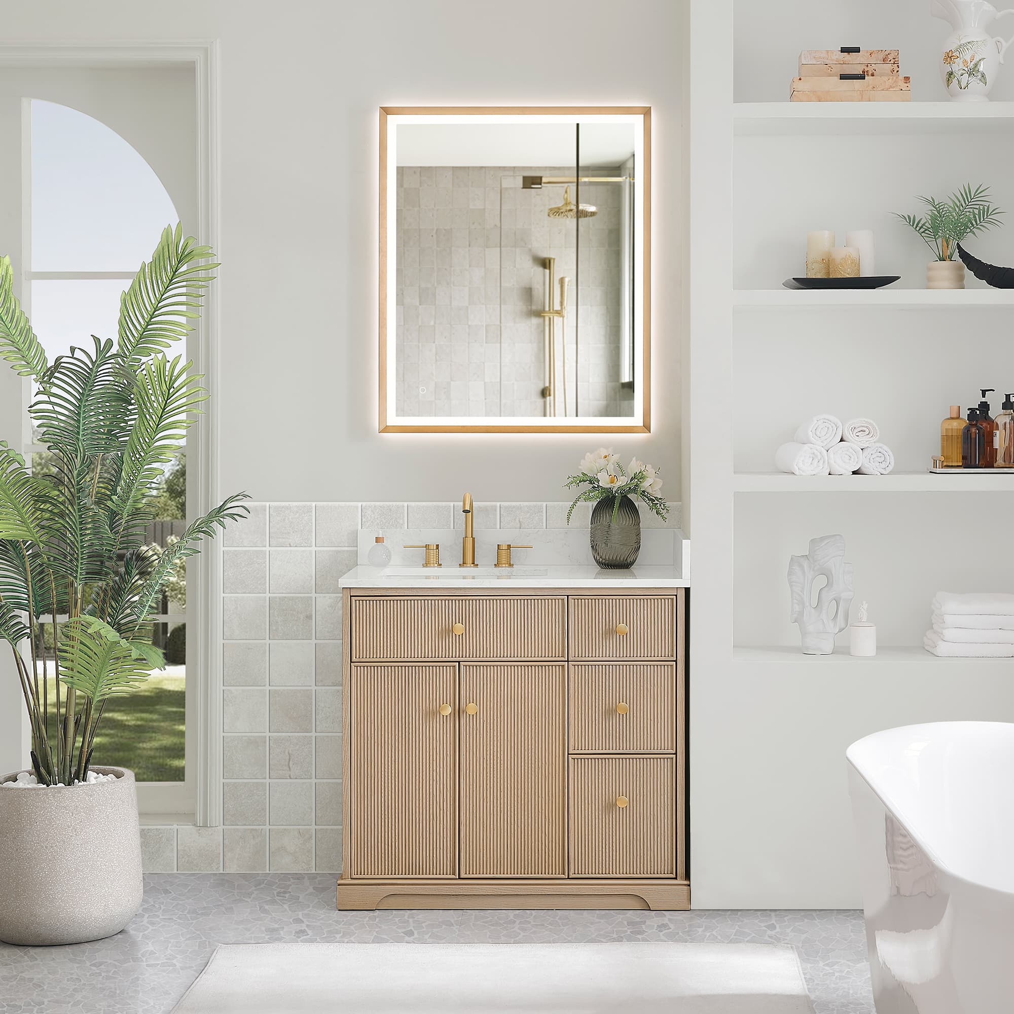 Altair Barnett Freestanding Bathroom Vanity in Natural Oak - photo 2 of 16