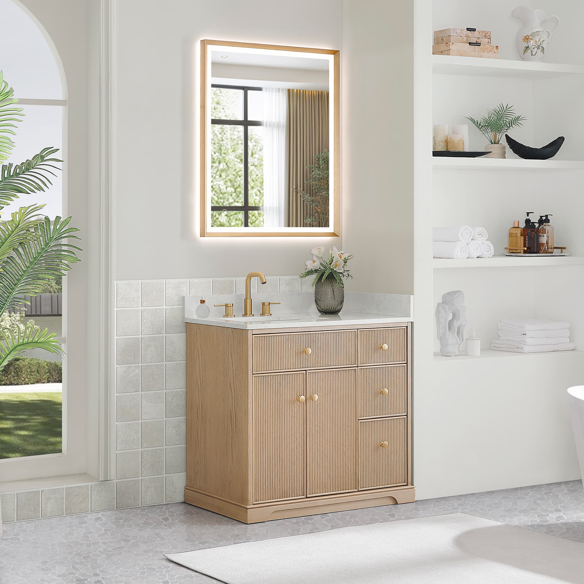 Altair Barnett Freestanding Bathroom Vanity in Natural Oak - photo 3 of 16