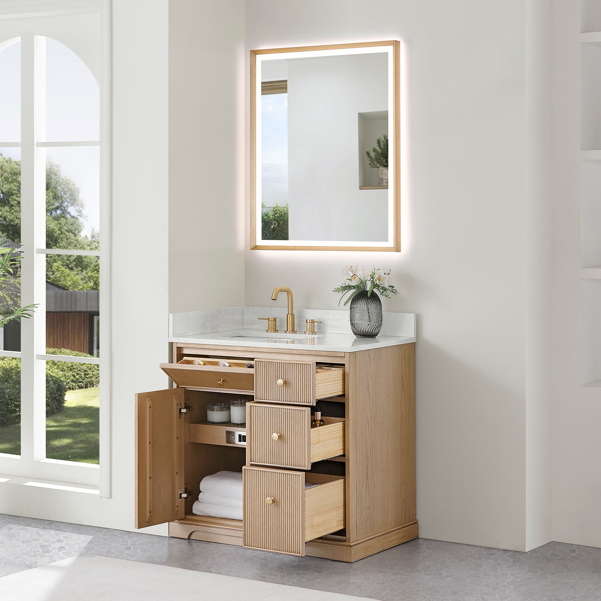 Altair Barnett Freestanding Bathroom Vanity in Natural Oak - photo 4 of 16