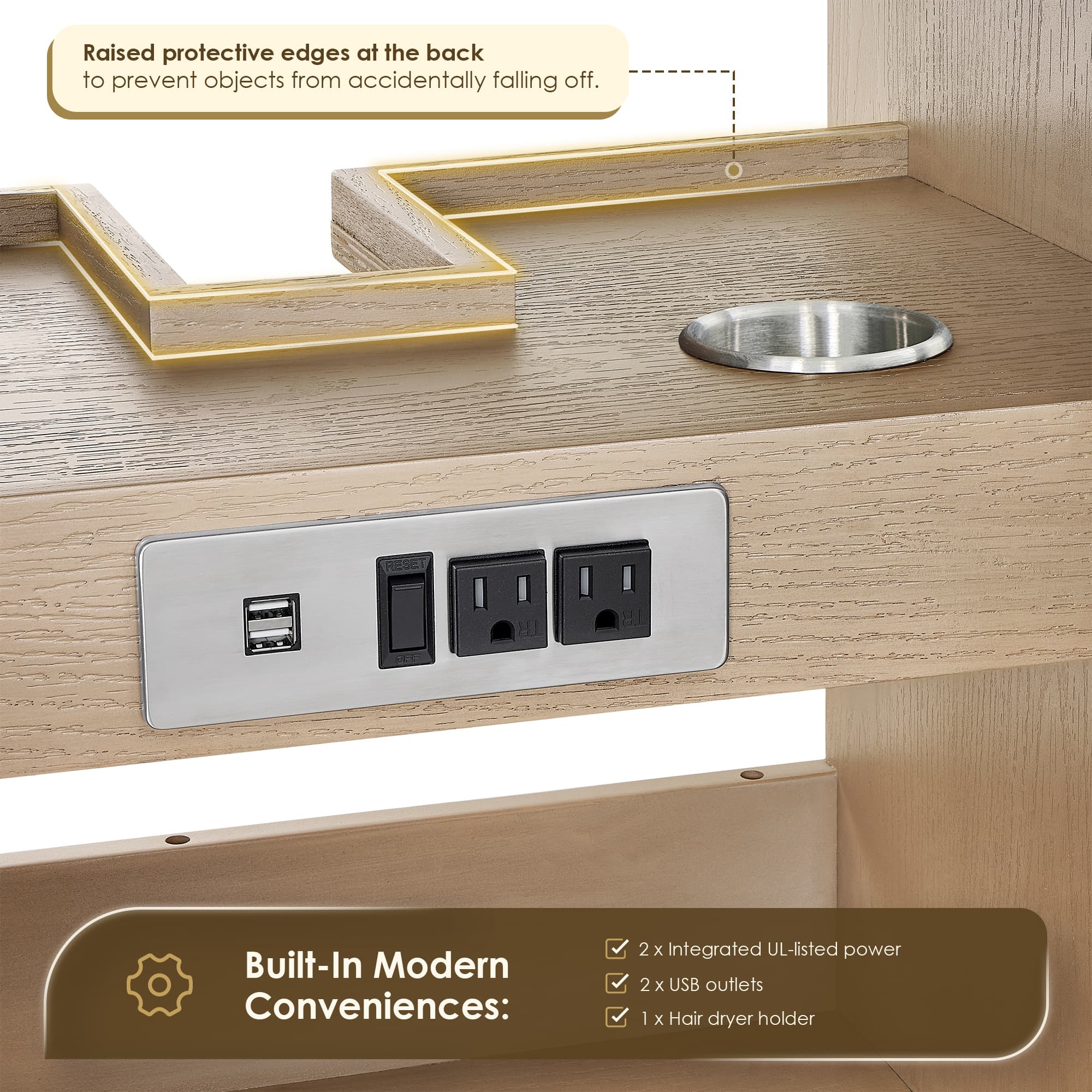 Altair Barnett Freestanding Bathroom Vanity in Natural Oak - photo 9 of 16