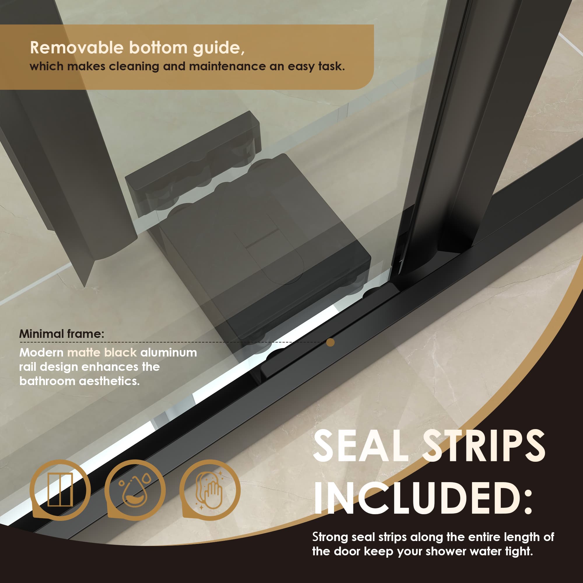 Altair Belizzi By-Pass Frameless Exposed Roller Shower Door - photo 11 of 14